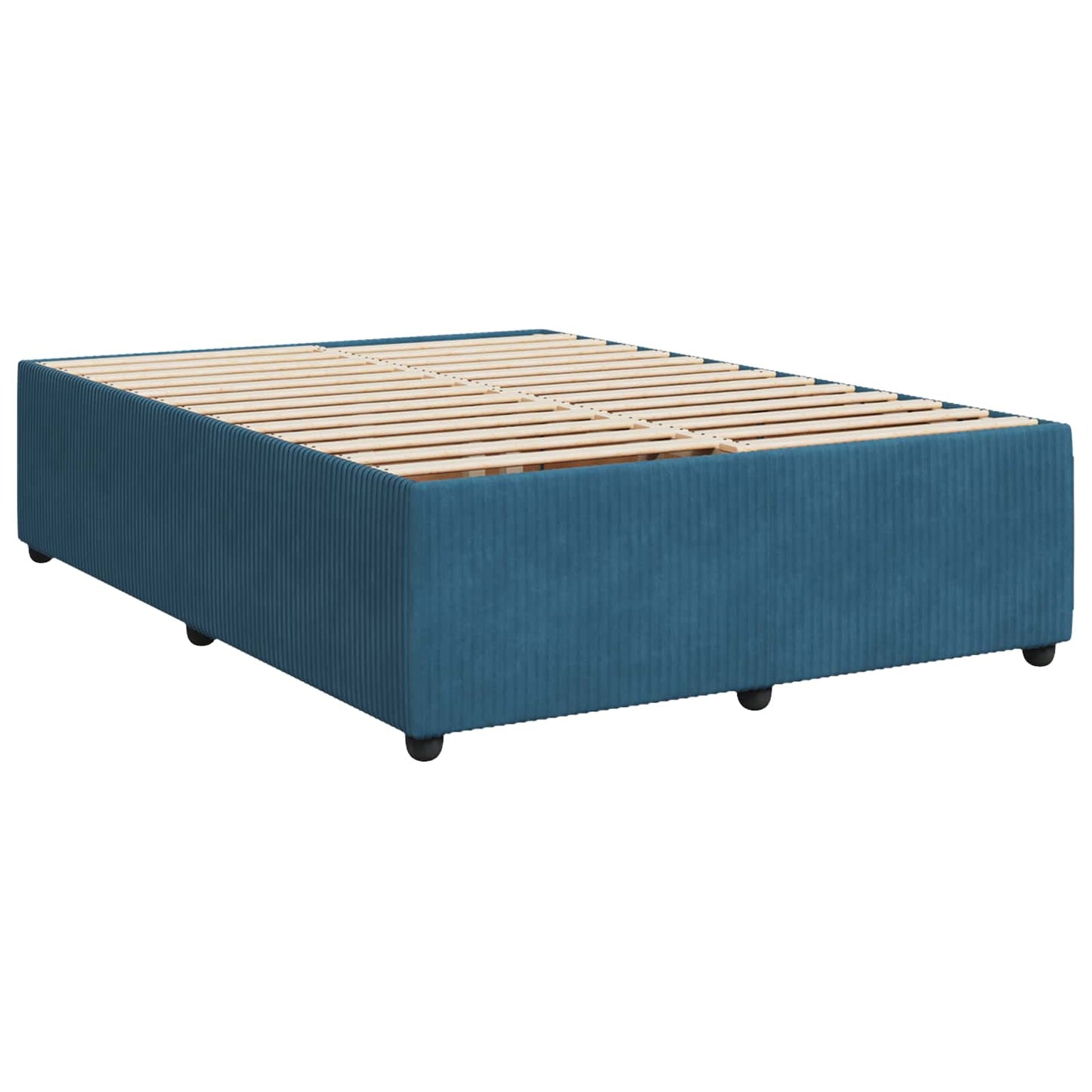 LED Boxspring Ágy Mattal fejtámlával Kék 160 x 200 cm Bársony