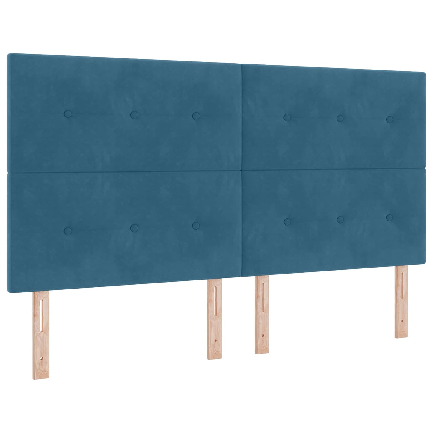 LED Boxspring Ágy Mattal fejtámlával Kék 180 x 200 cm Bársony