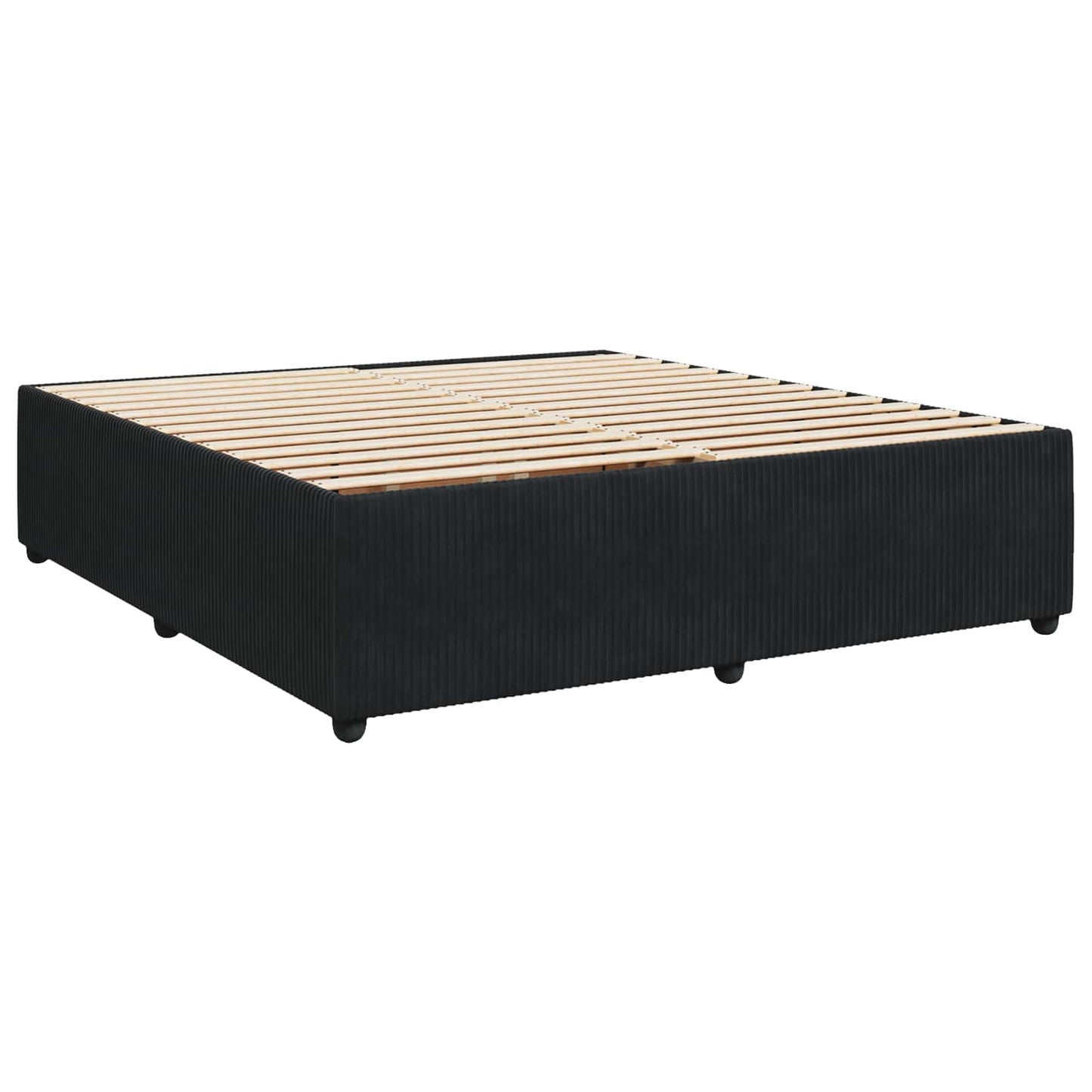 LED Boxspring Ágy Mattal Fekete 200 x 200 cm Bársony