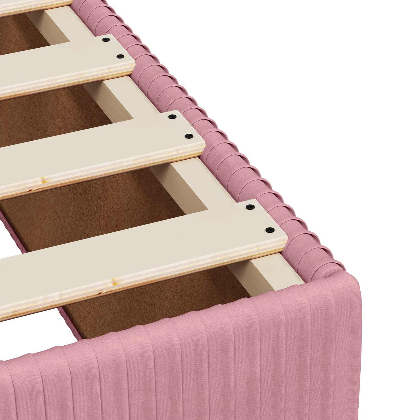LED Boxspring Ágy Mattal Rózsaszín 200 x 200 cm Bársony