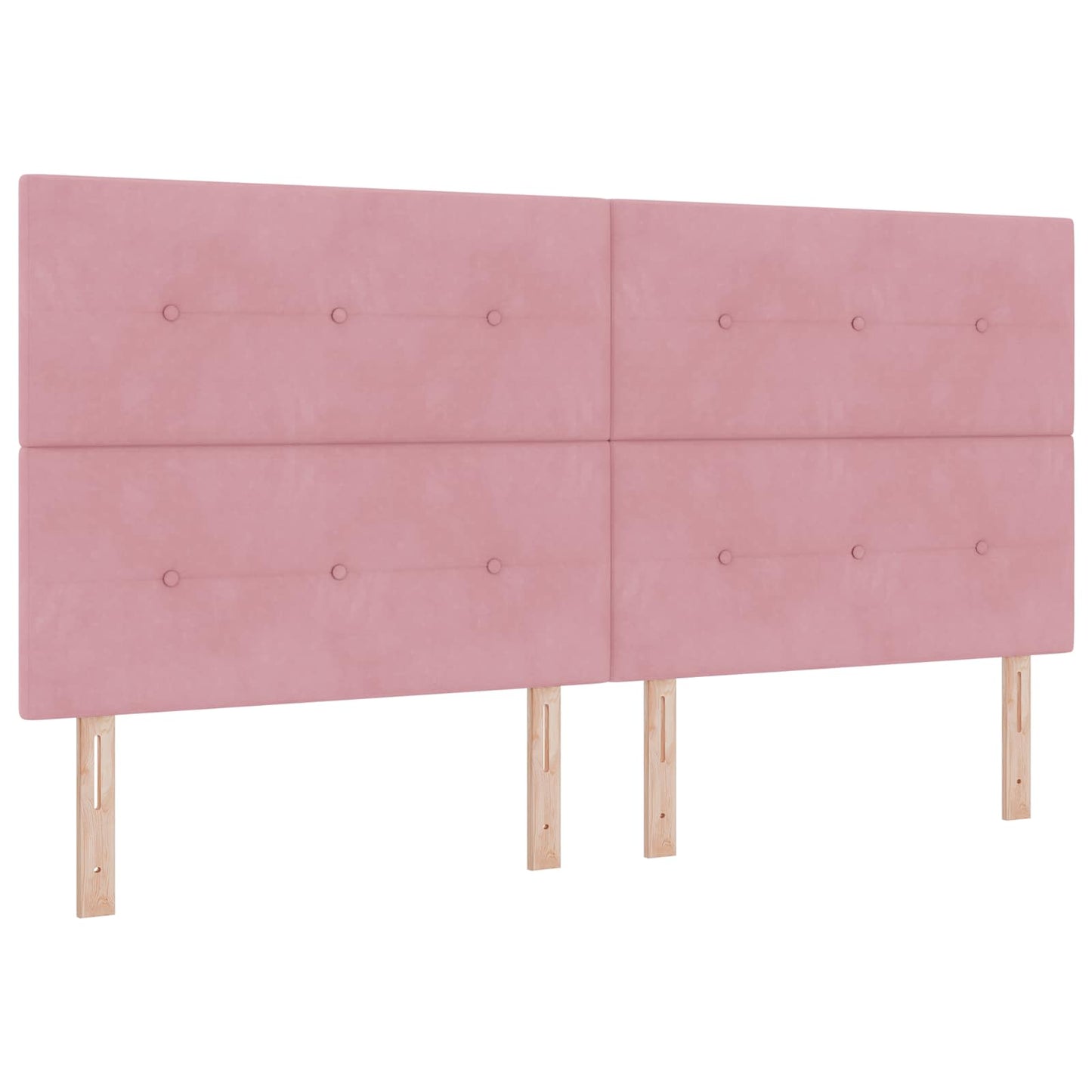 LED Boxspring Ágy Mattal Rózsaszín 200 x 200 cm Bársony