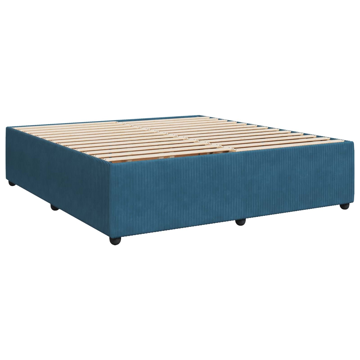 LED Boxspring Ágy Mattal fejtámlával Kék 200 x 200 cm Bársony