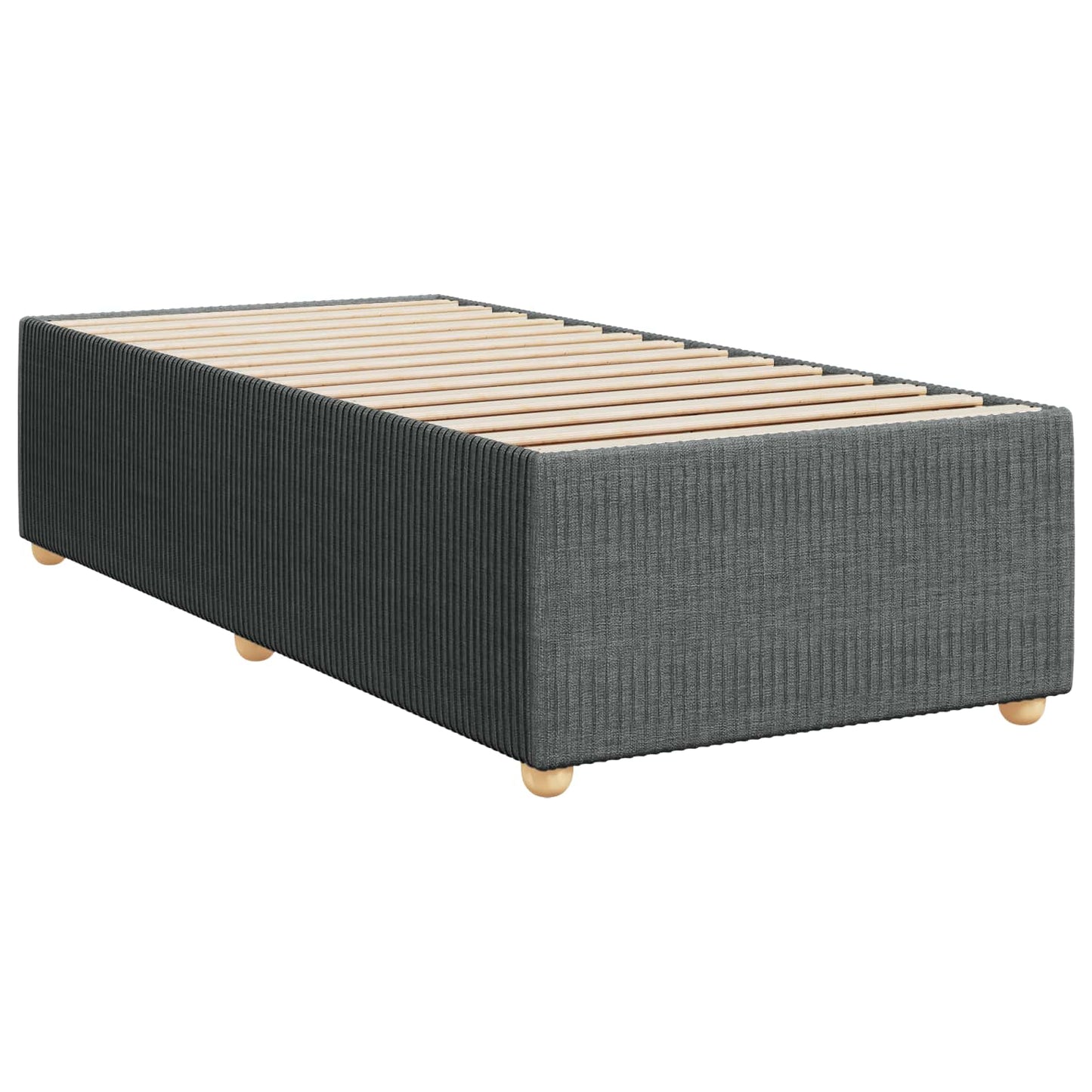 LED Boxspring Ágy Mattal Sötétszürke 90 x 190 cm Szövet