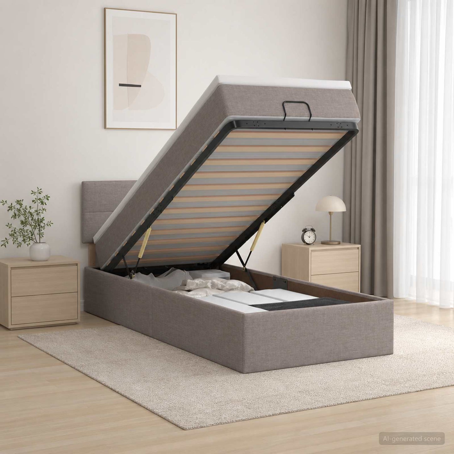 Óriási Ágy Matrac és LED világítással Tópszínű 90 x 190 cm