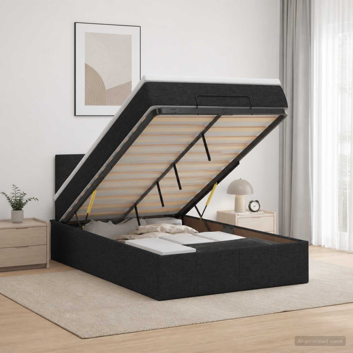 Óriási Ágy Matrac és LED világítással Fekete 120 x 200 cm