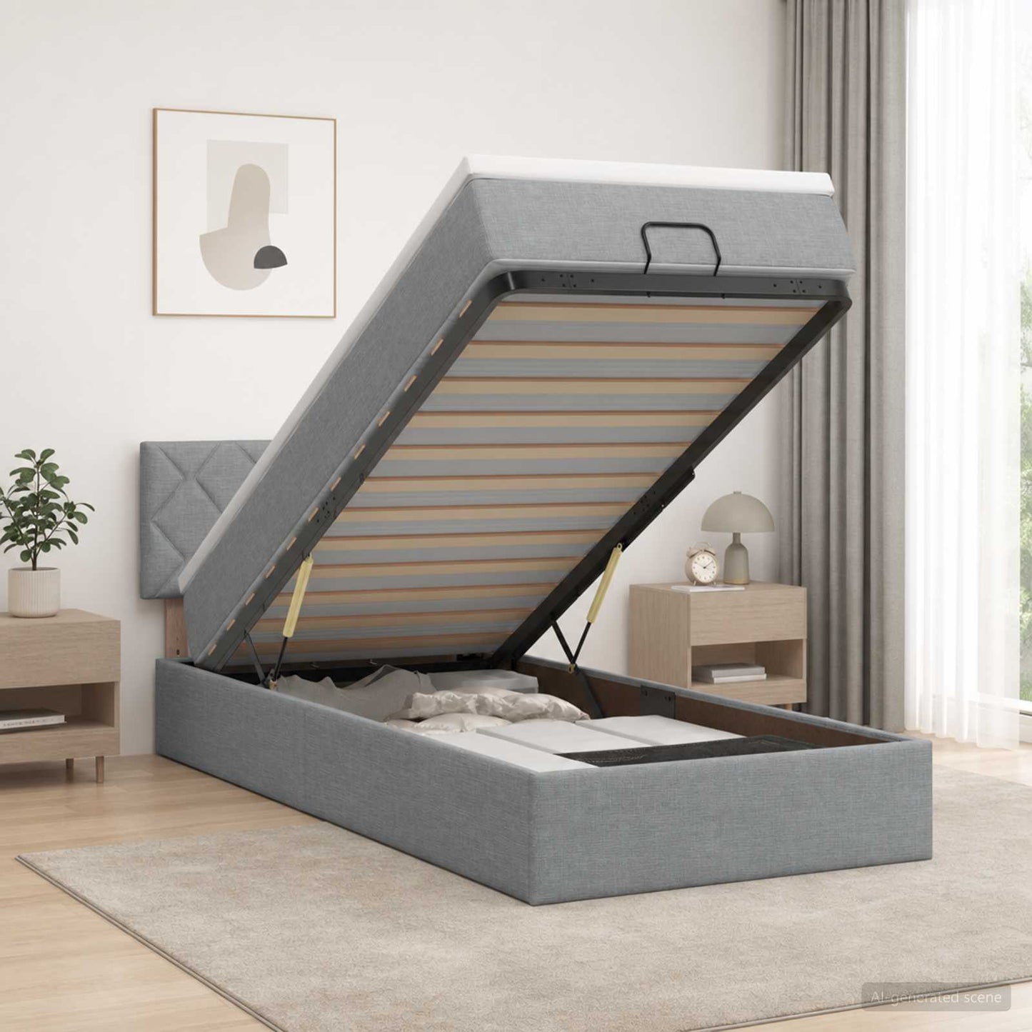 Óriási Ágy Matrac és LED világítással Világosszürke 80 x 200 cm