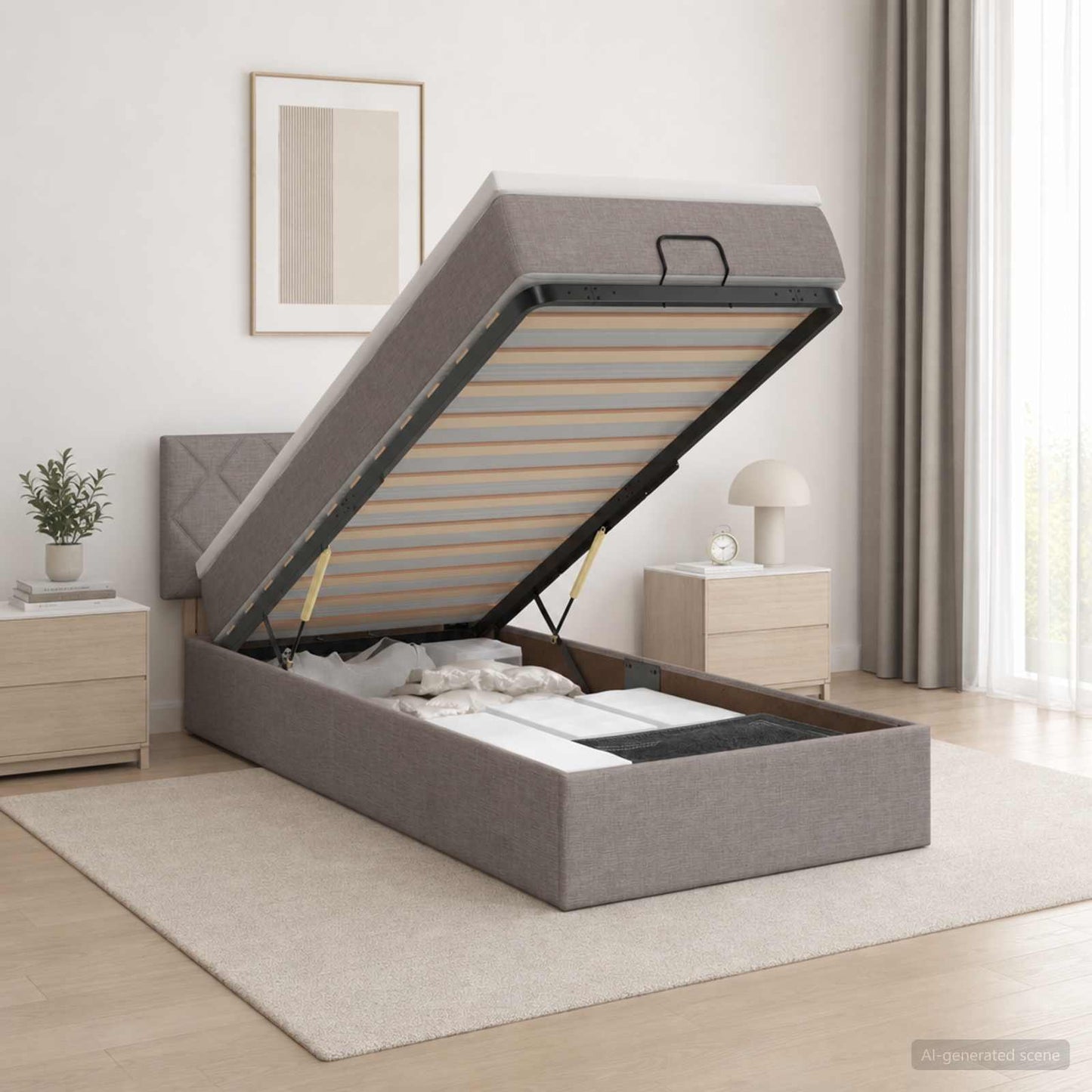 Óriási Ágy Matrac és LED világítással Tópszínű 90 x 190 cm