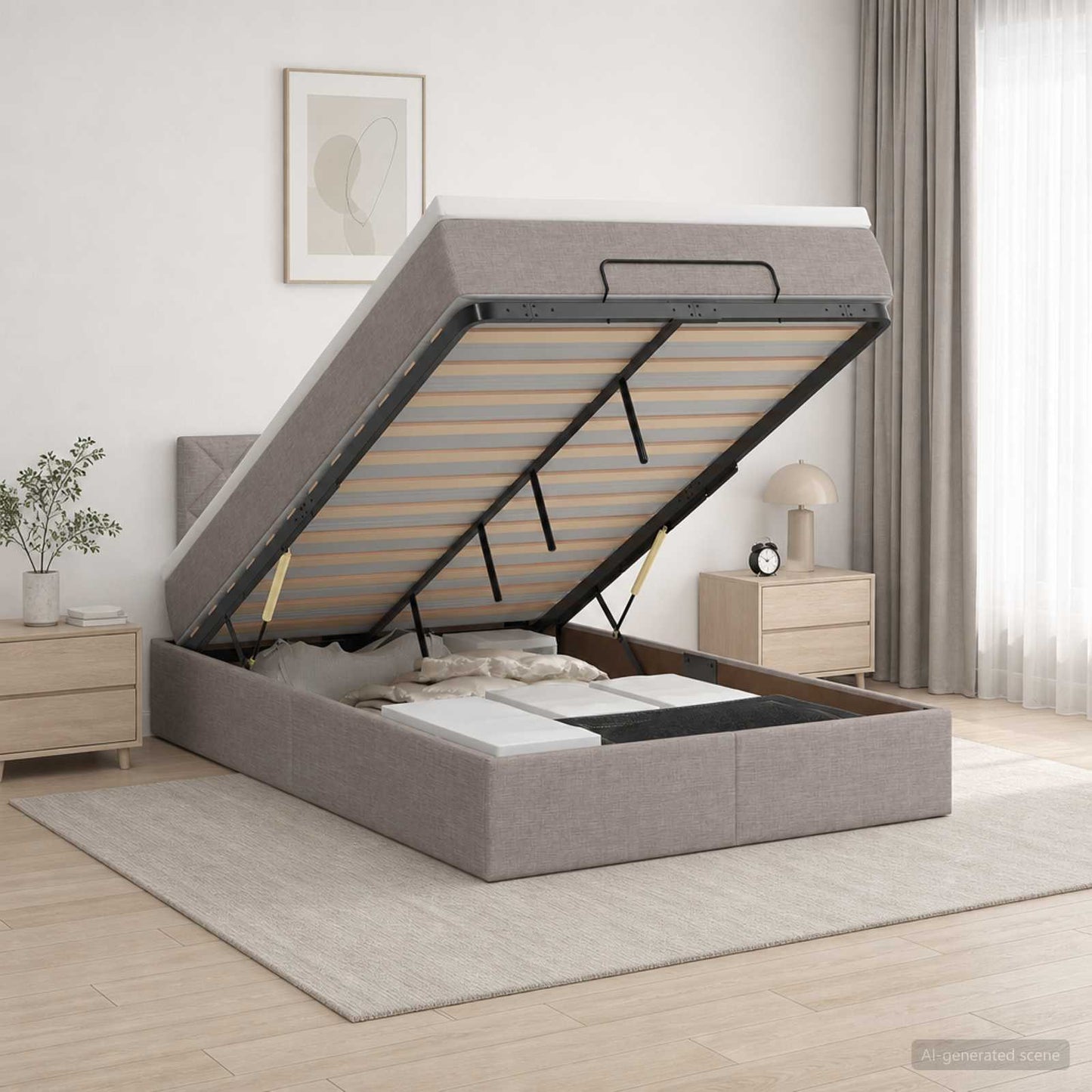 Óriási Ágy Matrac és LED világítással Tópszínű 120 x 200 cm