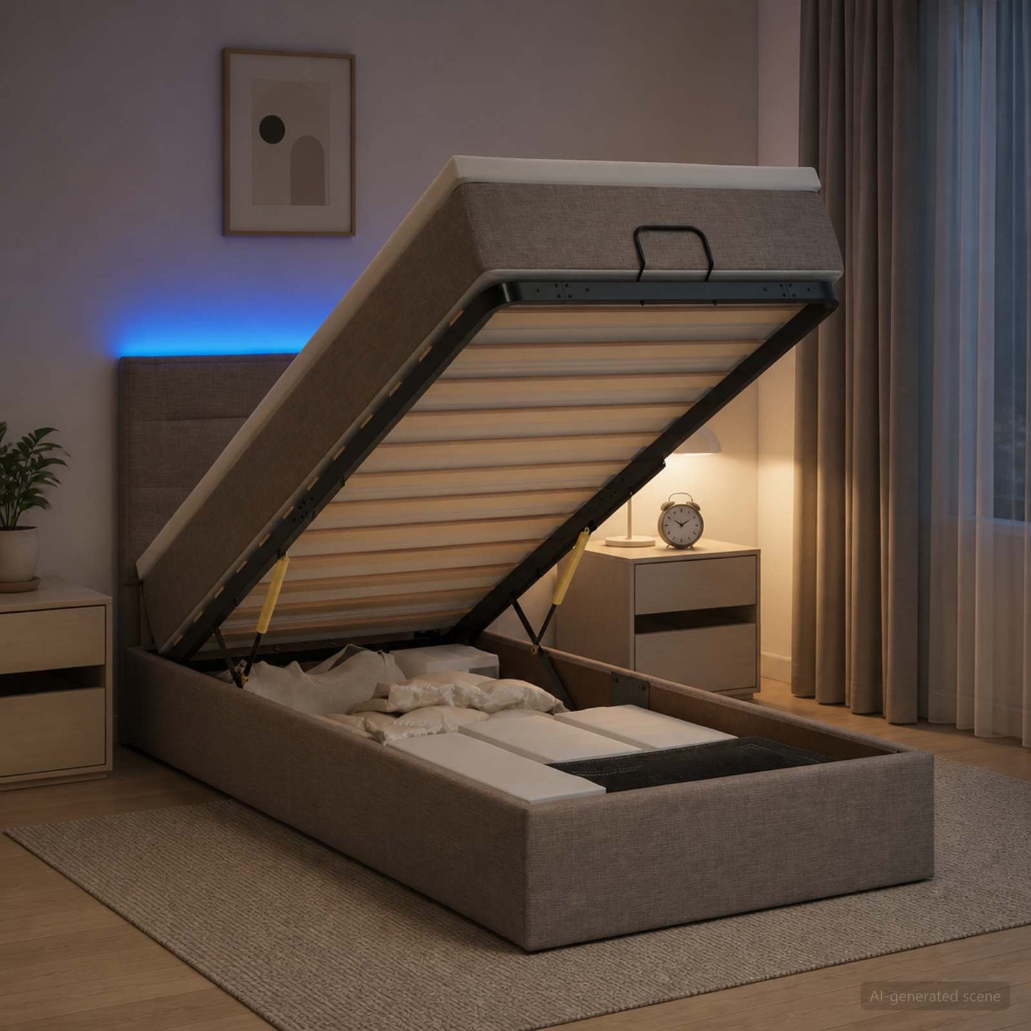 Óriási Ágy Matrac és LED világítással Tópszínű 80 x 200 cm