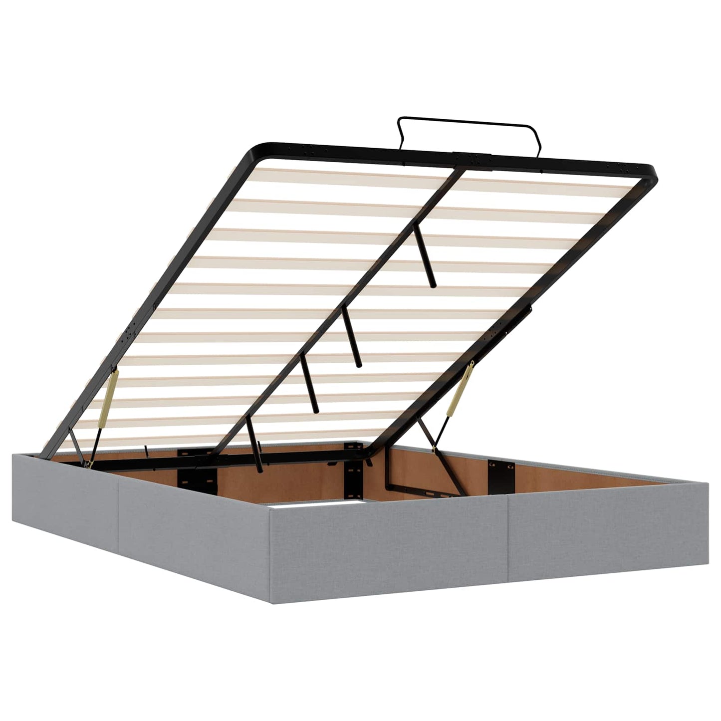 Óriási Ágy Matrac és LED világítással Világosszürke Szövet
