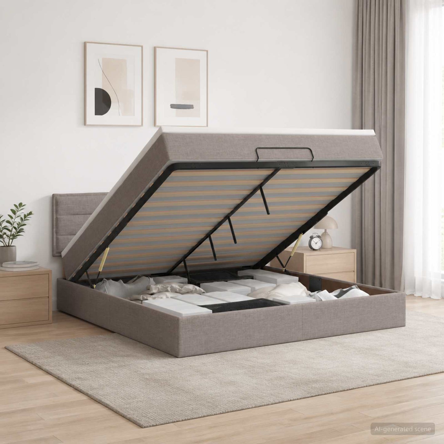 Óriási Ágy Matrac és LED világítással Tópszínű 140 x 190 cm