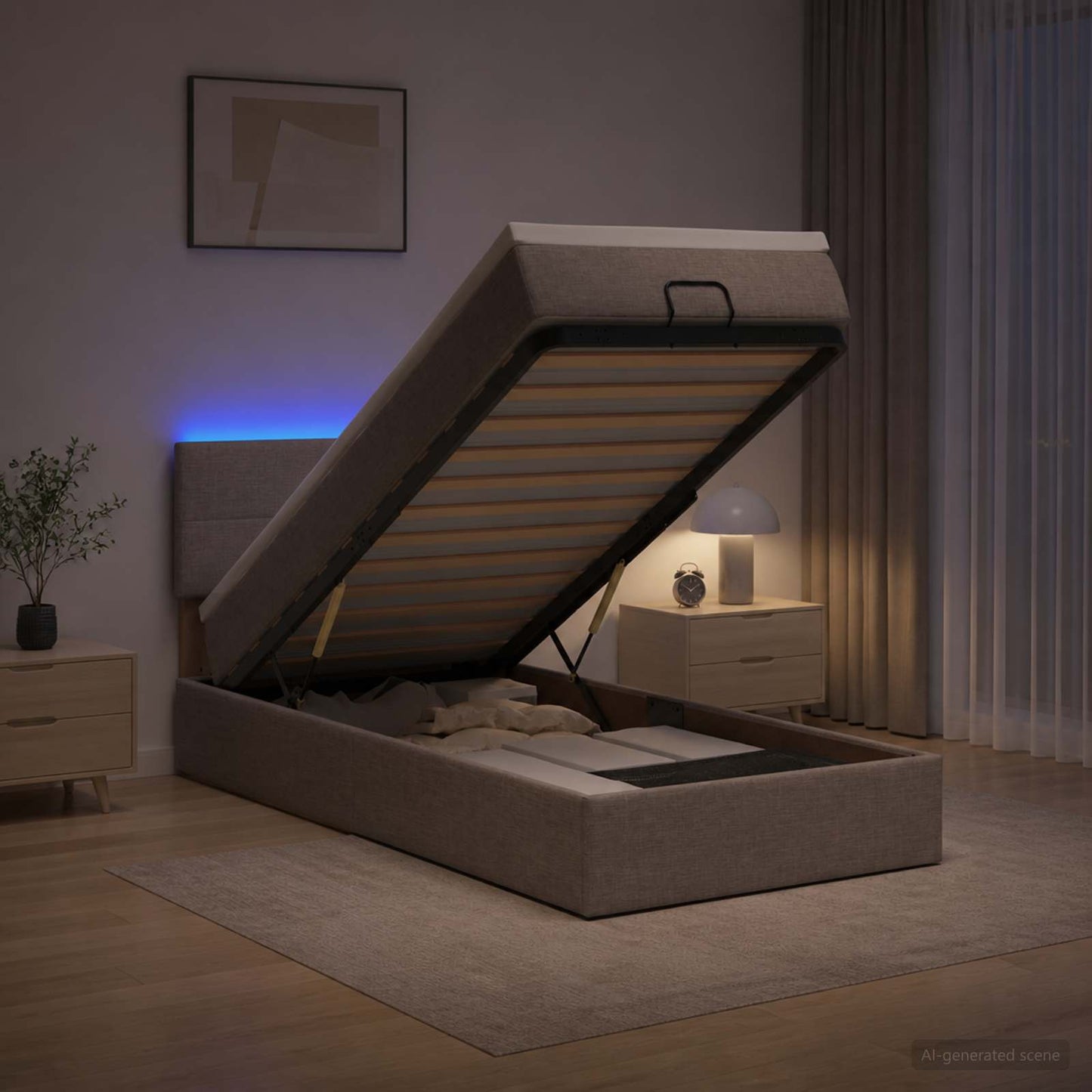 Óriási Ágy Matrac és LED világítással Tópszínű 90 x 190 cm