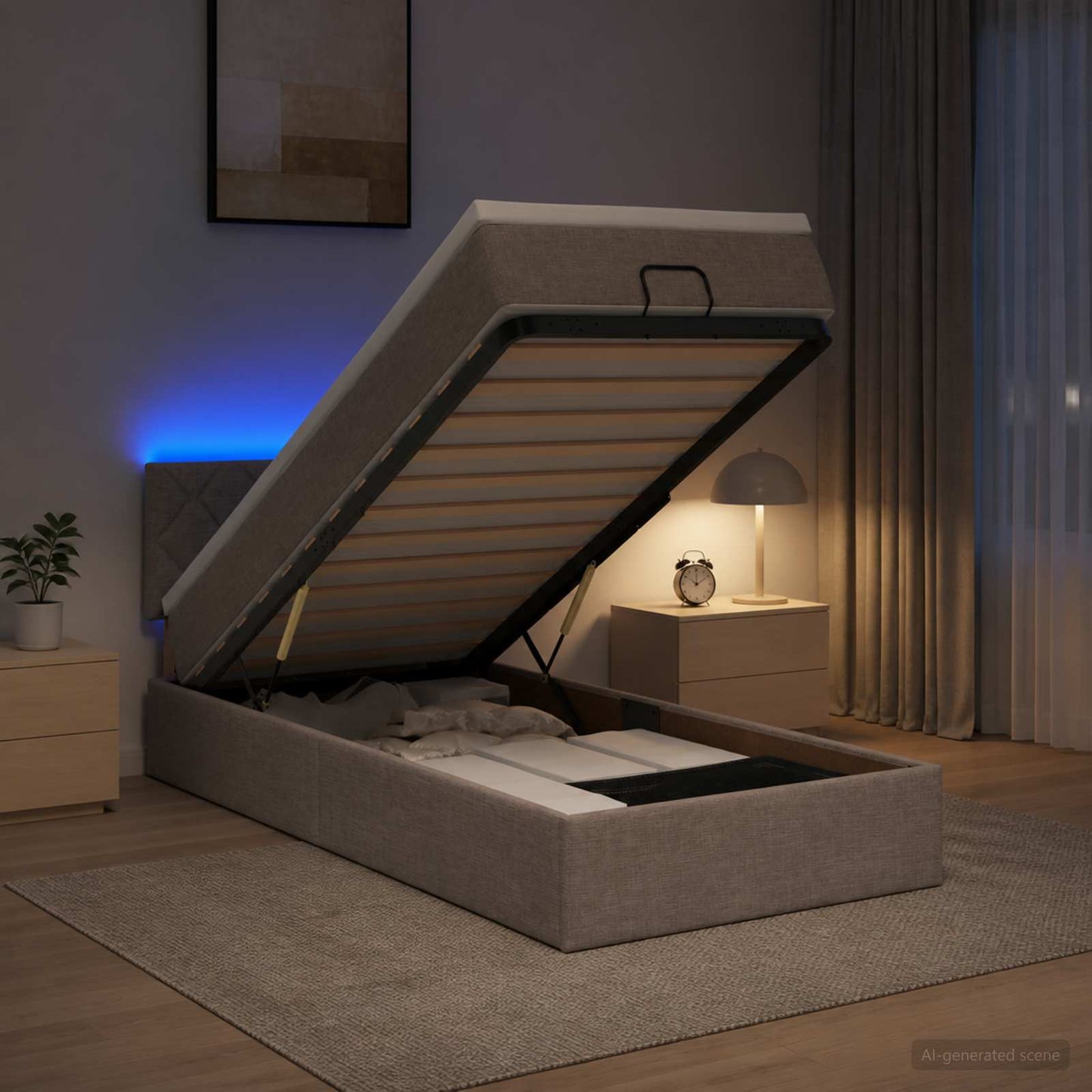 Óriási Ágy Matrac és LED világítással Tópszínű 90 x 190 cm