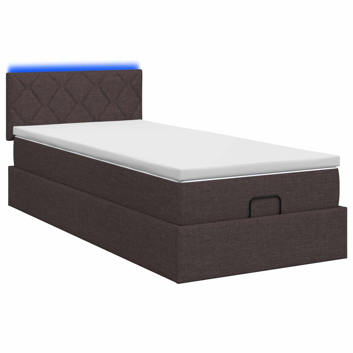 Óriási Ágy Matrac és LED világítással Sötét Barna 90 x 190 cm