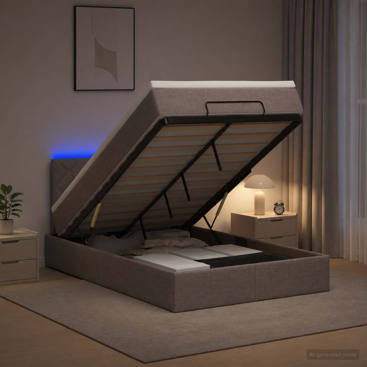 Óriási Ágy Matrac és LED világítással Tópszínű 120 x 200 cm