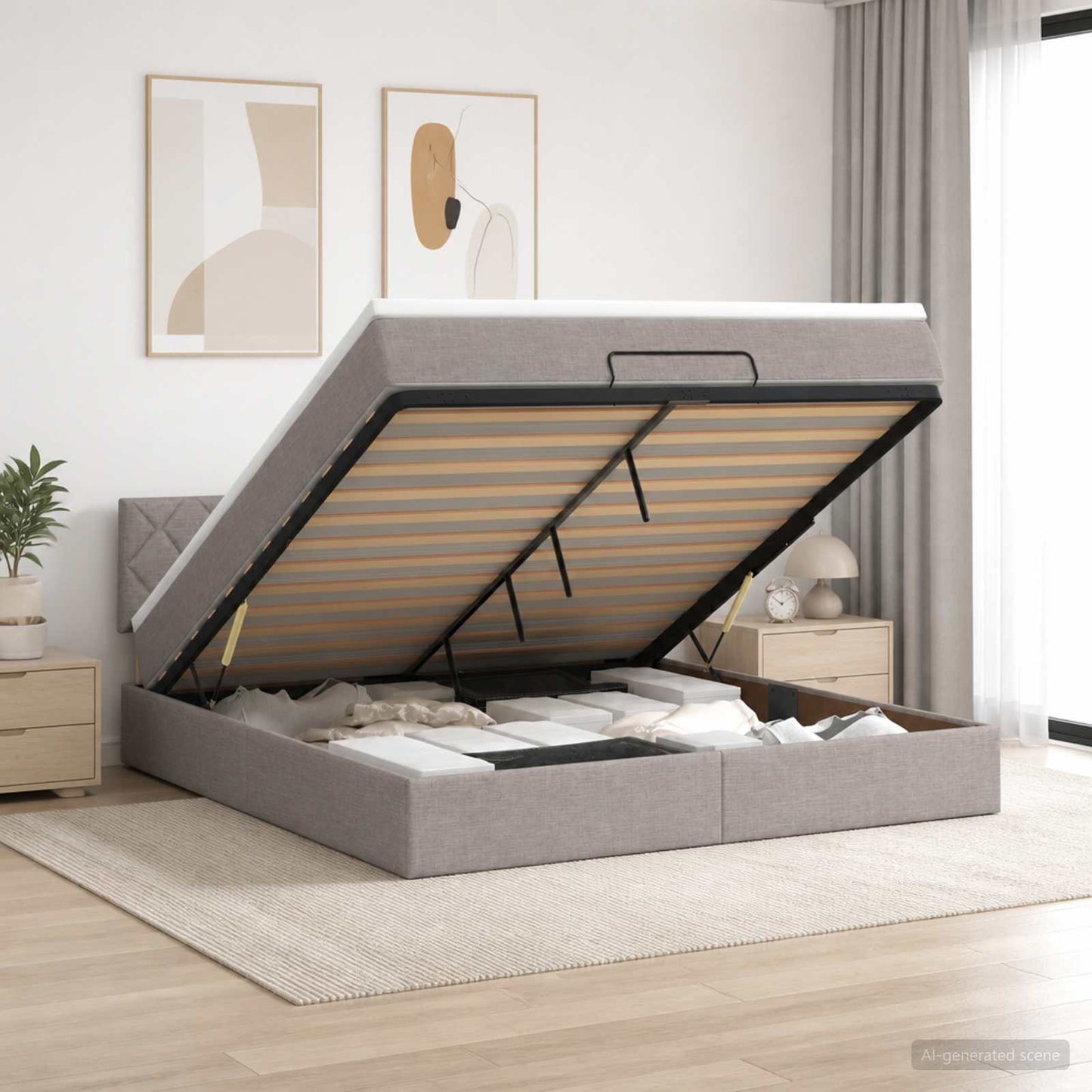 Óriási Ágy Matrac és LED világítással Tópszínű 180 x 200 cm