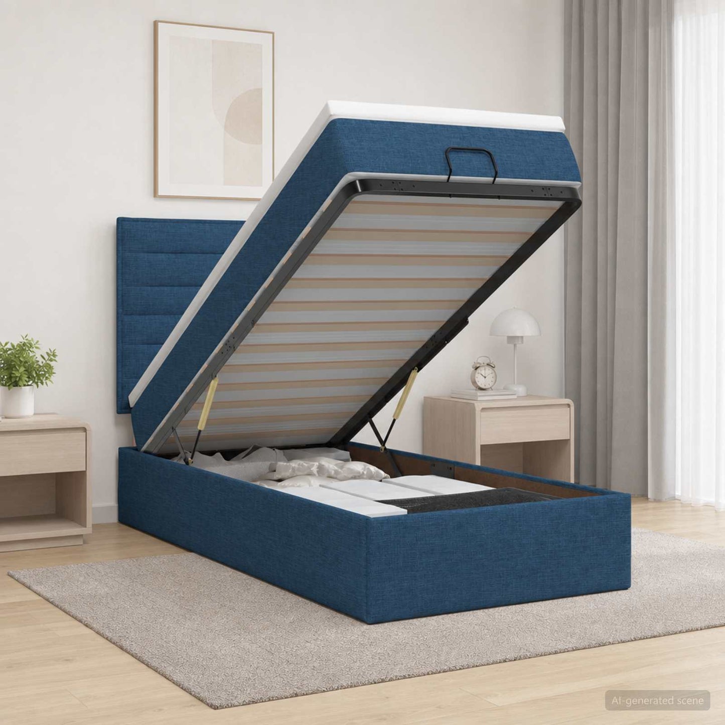 Óriási Ágy Matrac és LED világítással Kék 90 x 190 cm Szövet