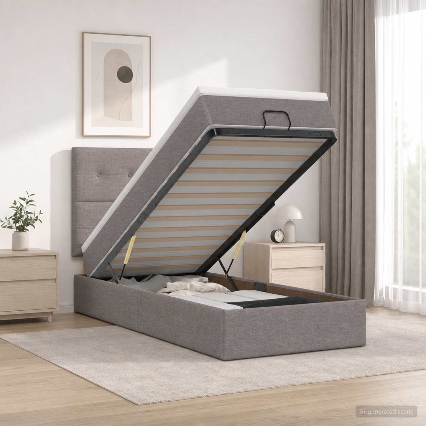 Óriási Ágy Matrac és LED világítással Tópszínű 90 x 200 cm