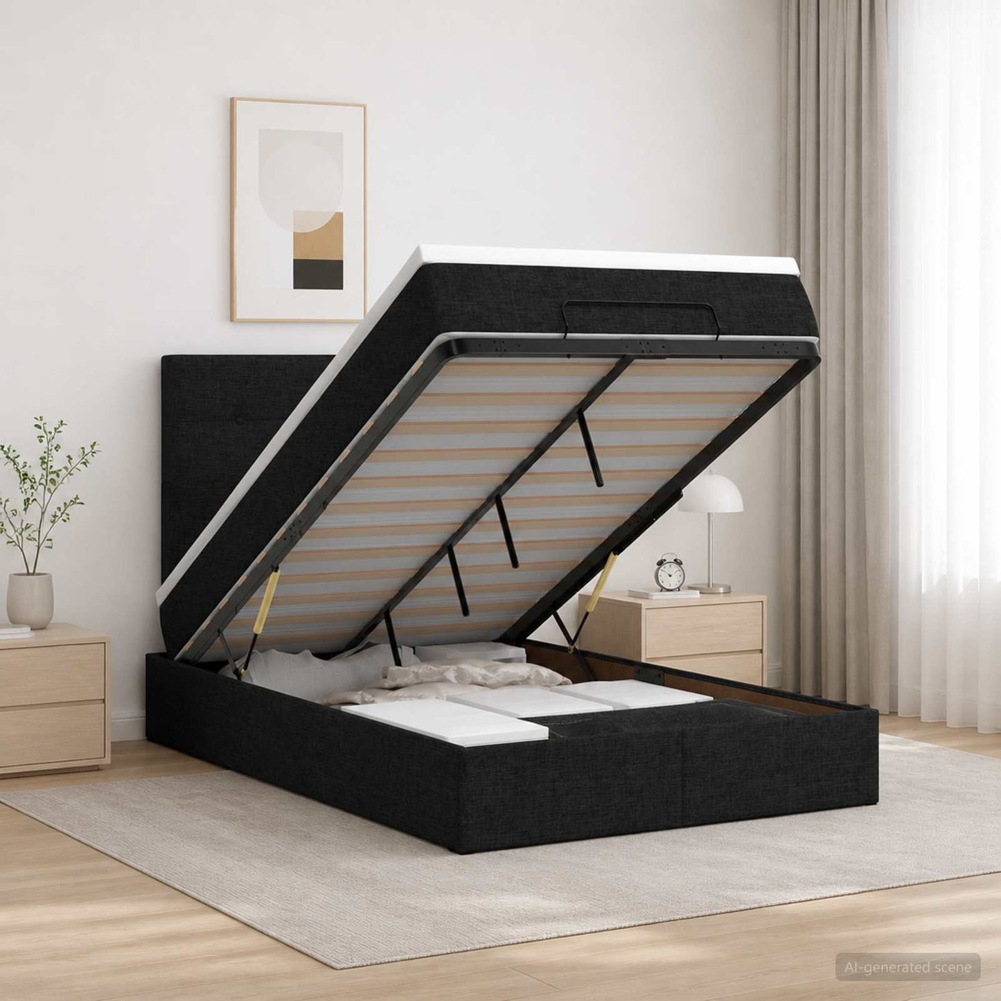 Óriási Ágy Matrac és LED világítással Fekete 120 x 200 cm
