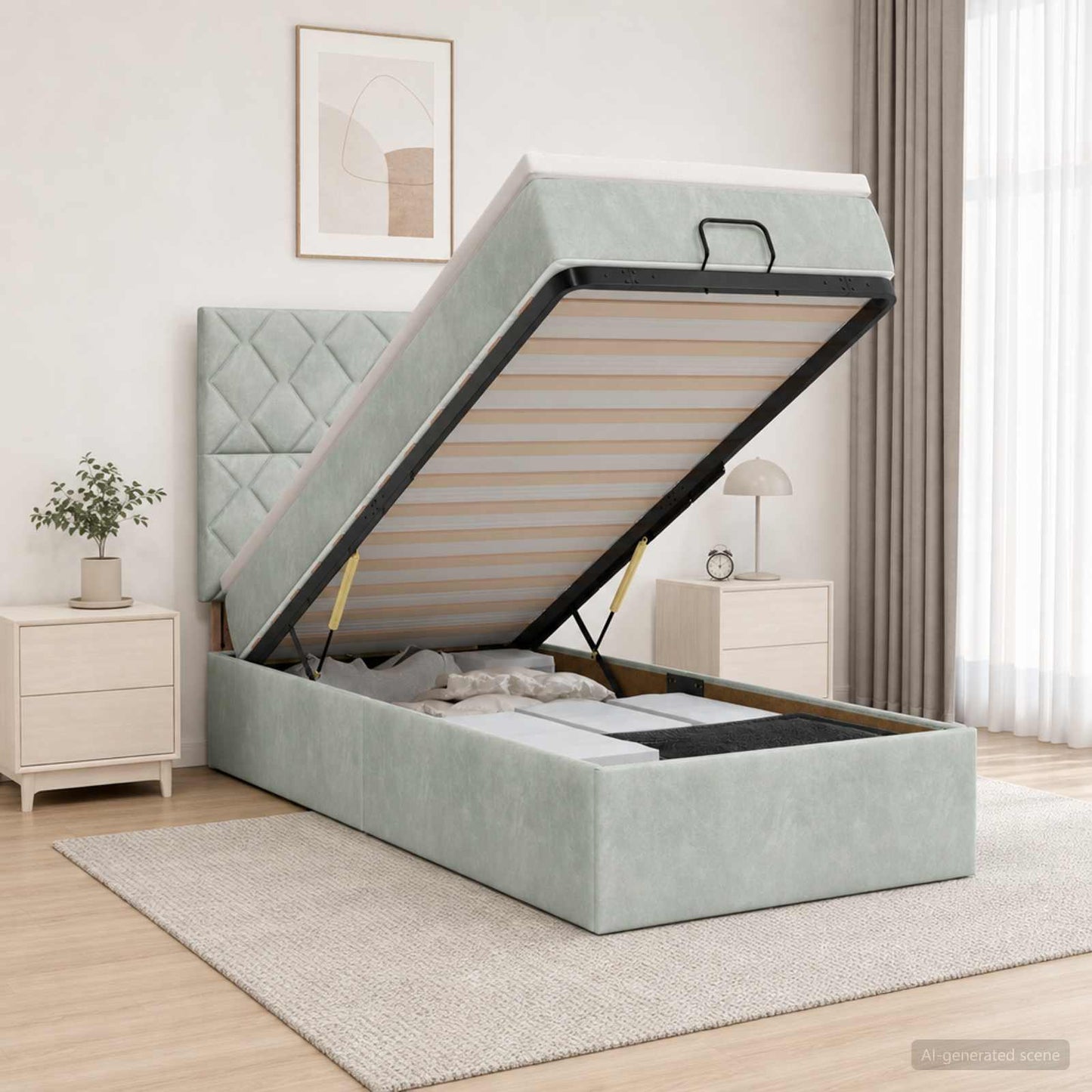 Óriási Ágy Matrac és LED világítással Világosszürke 80 x 200 cm