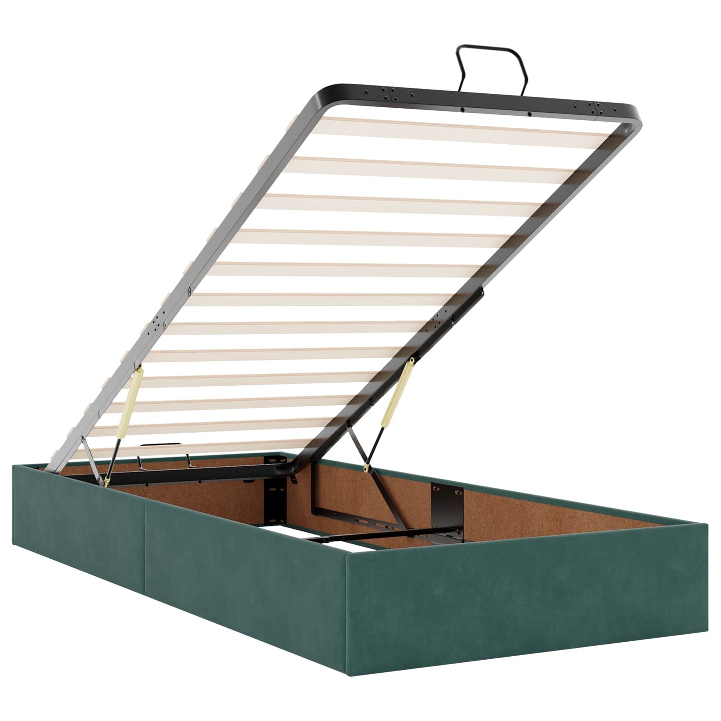 Óriáságy matraccal fejtámlával Sötétzöld 100 x 200 cm Bársony