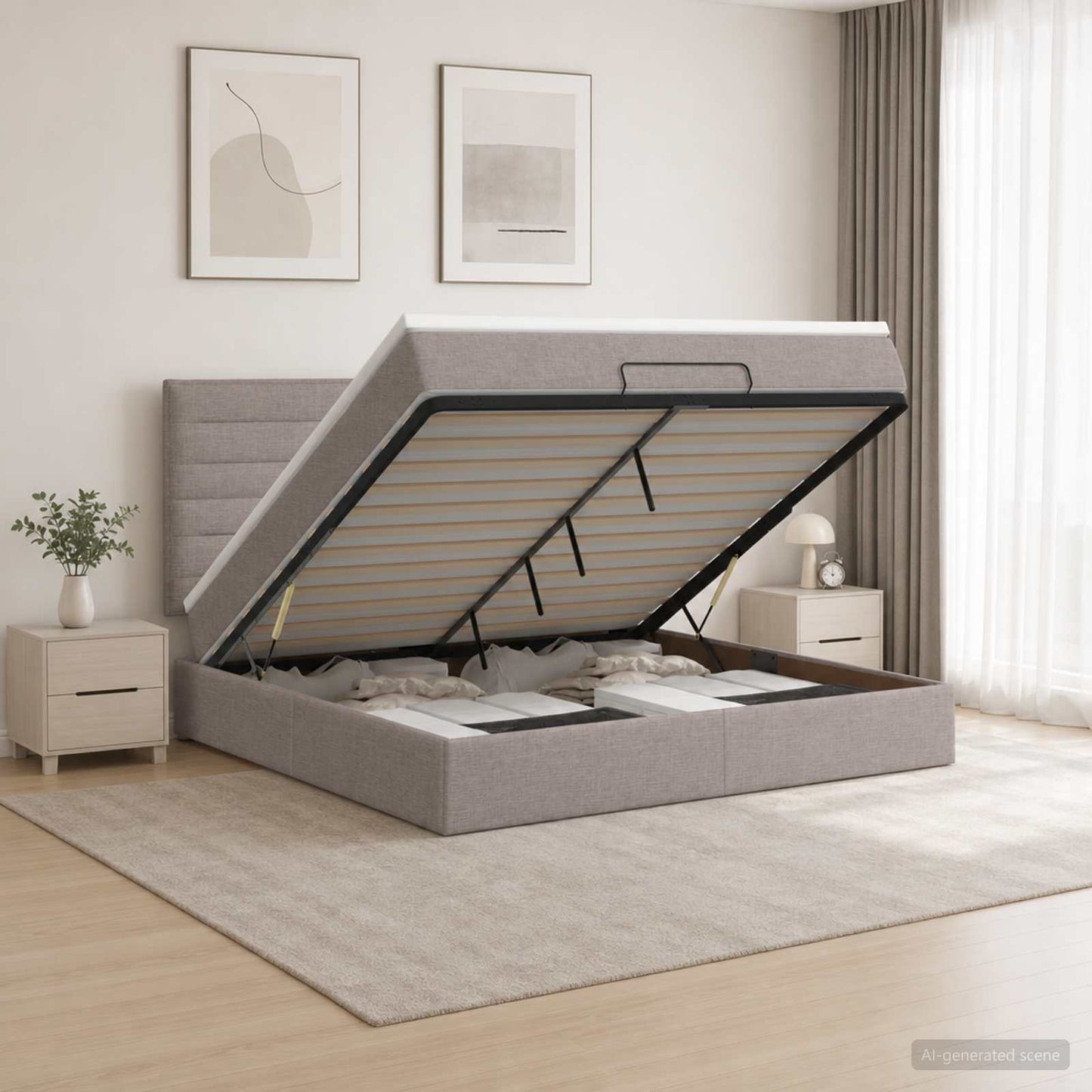 Óriási Ágy Matrac és LED világítással Tópszínű 140 x 190 cm