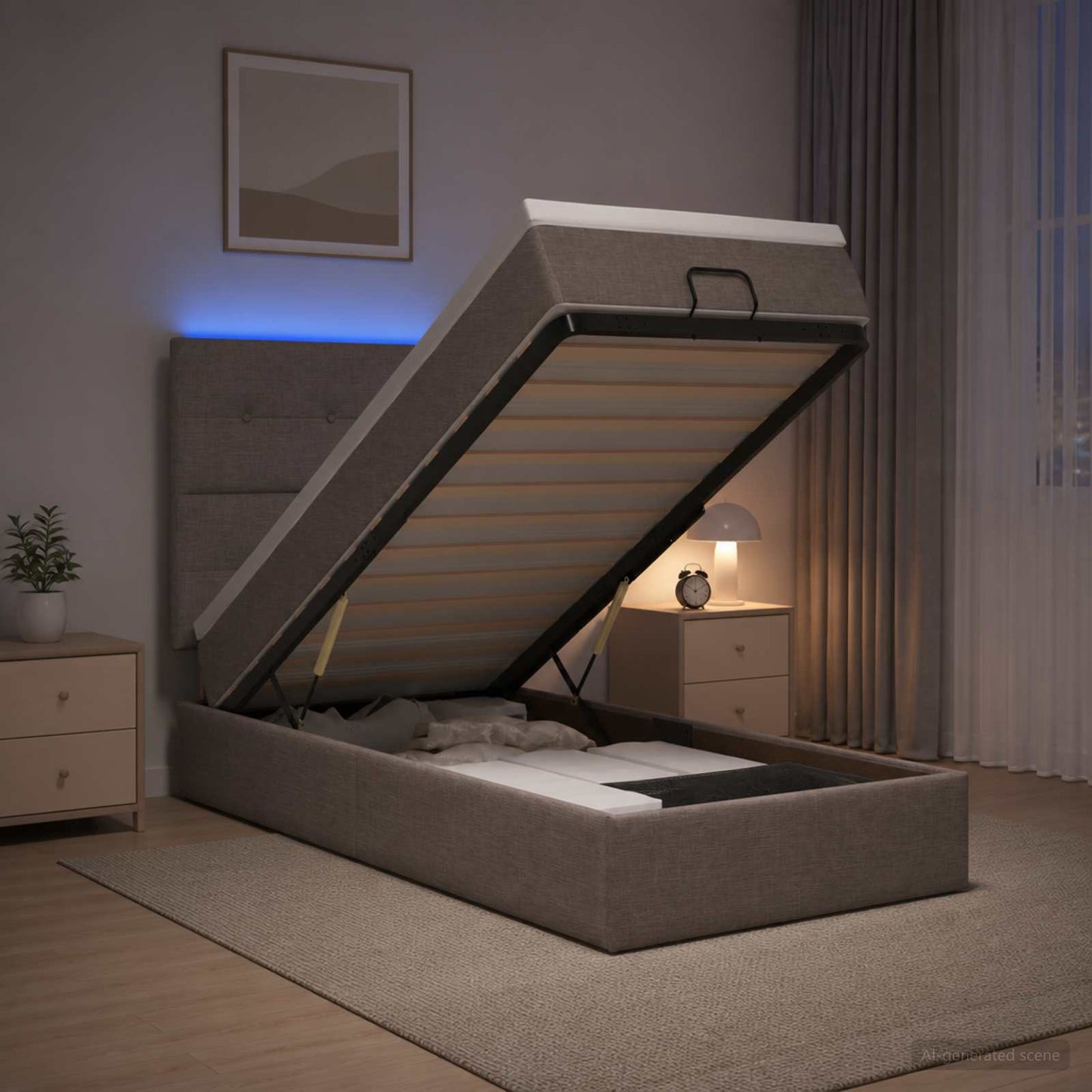 Óriási Ágy Matrac és LED világítással Tópszínű 90 x 190 cm