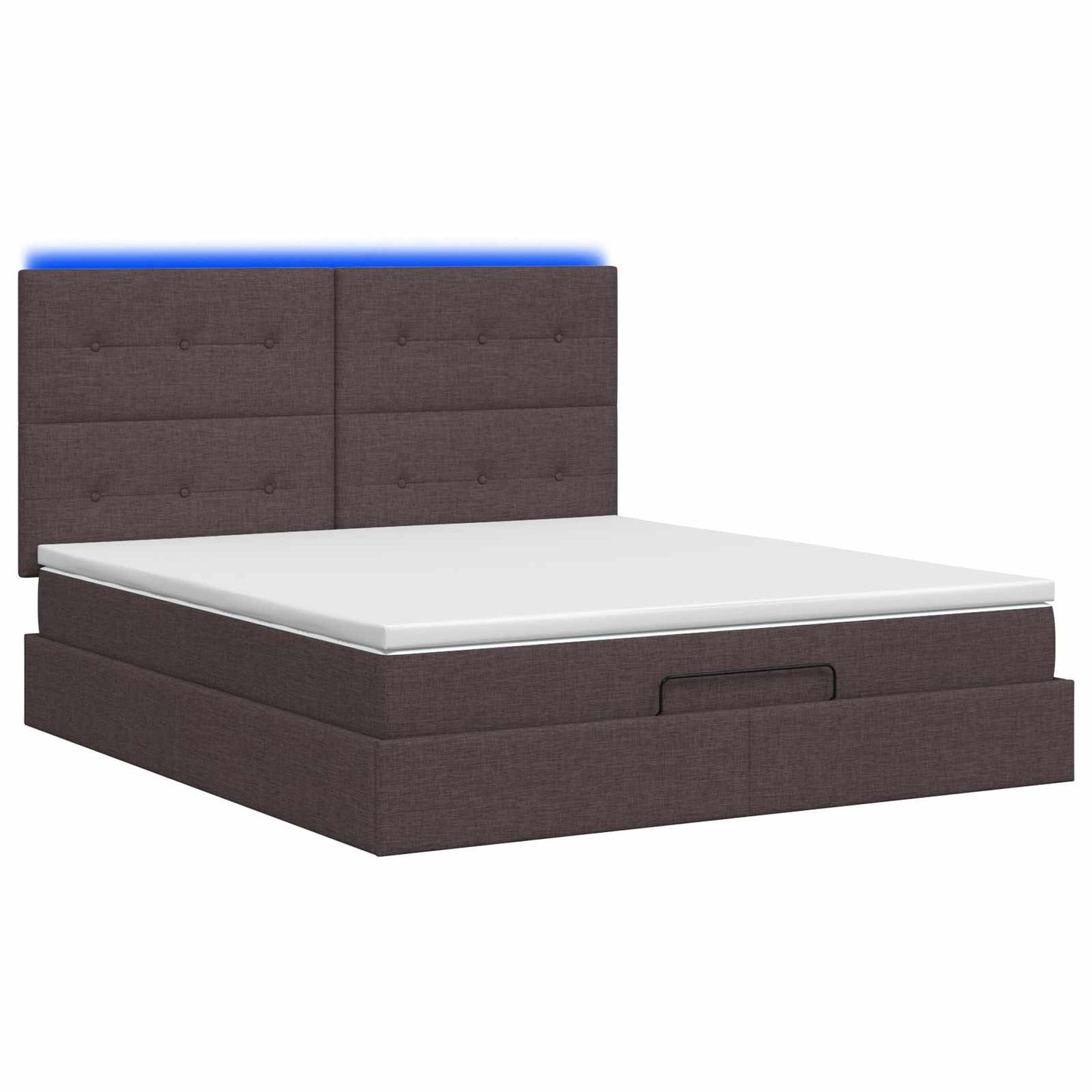 Óriási Ágy Matrac és LED világítással Sötét Barna 140 x 200 cm