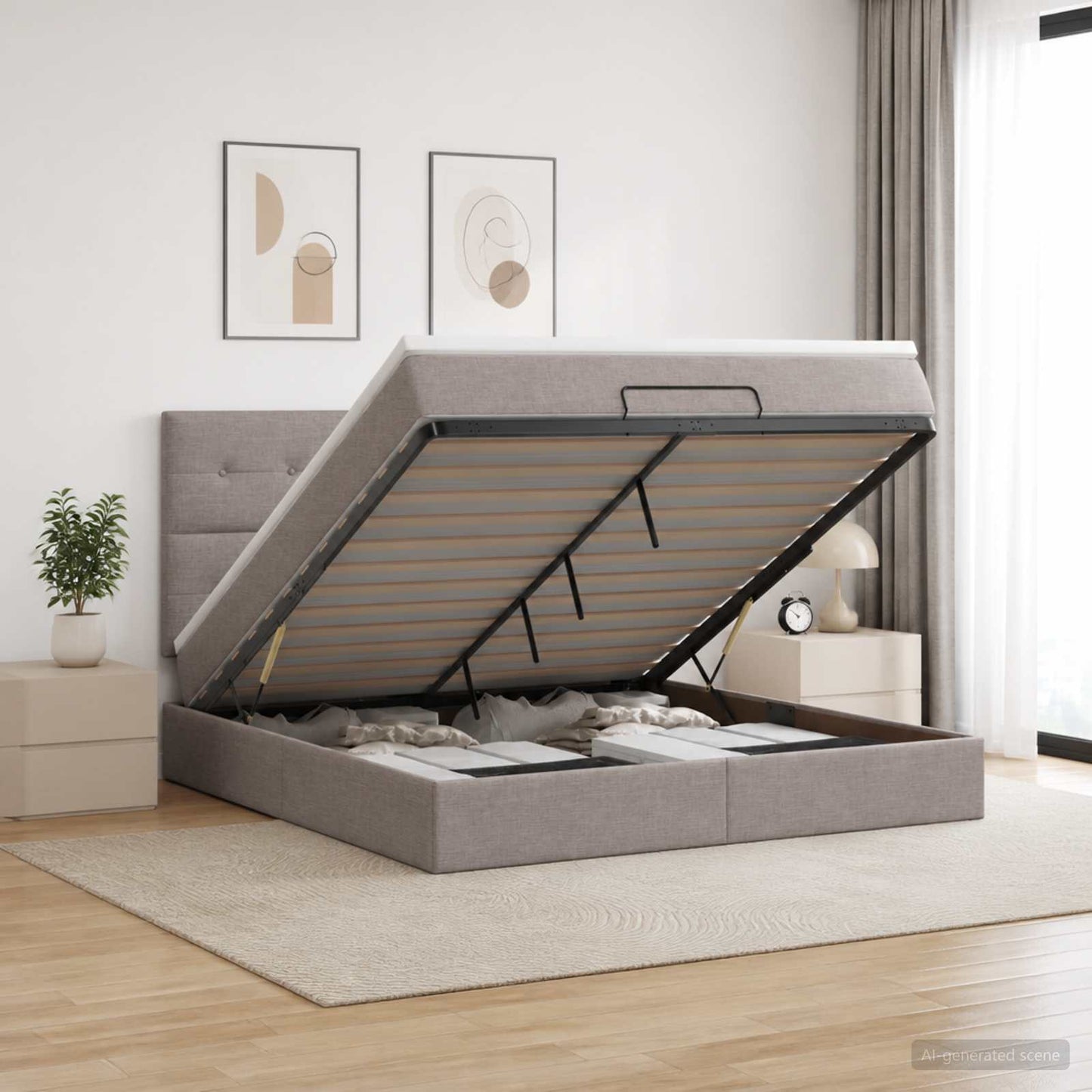Óriási Ágy Matrac és LED világítással Tópszínű 140 x 190 cm