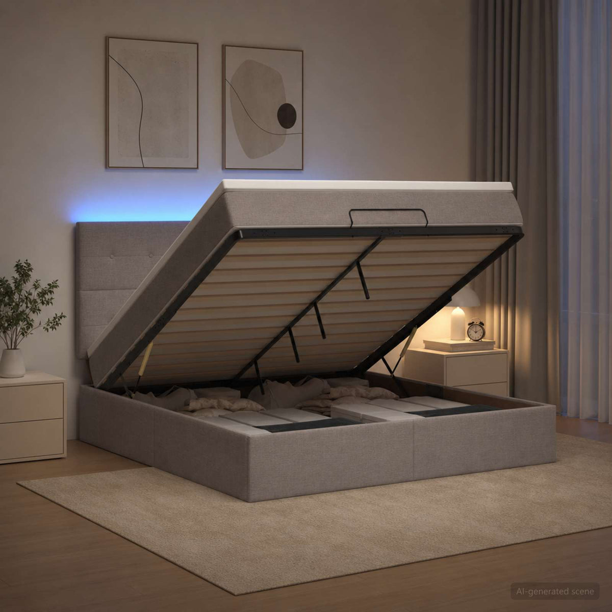 Óriási Ágy Matrac és LED világítással Tópszínű 140 x 200 cm
