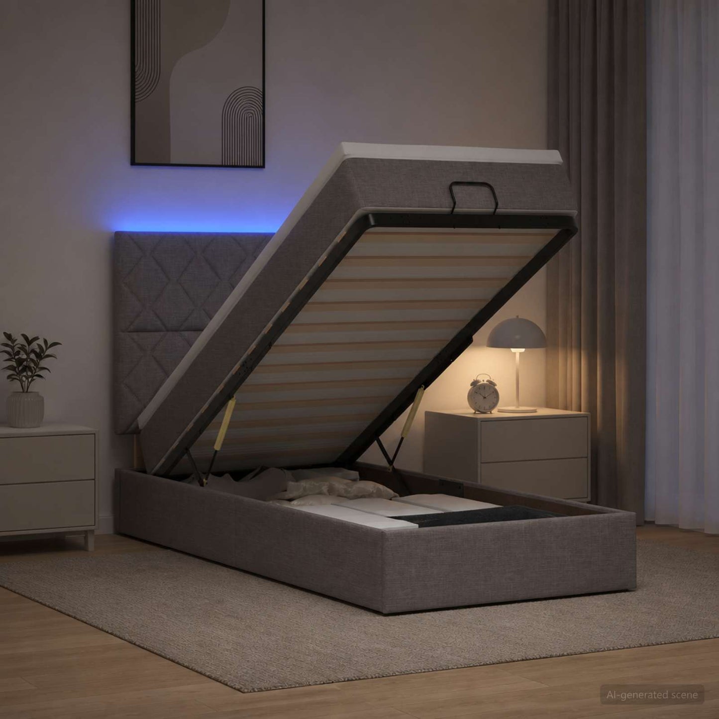 Óriási Ágy Matrac és LED világítással Tópszínű 90 x 200 cm