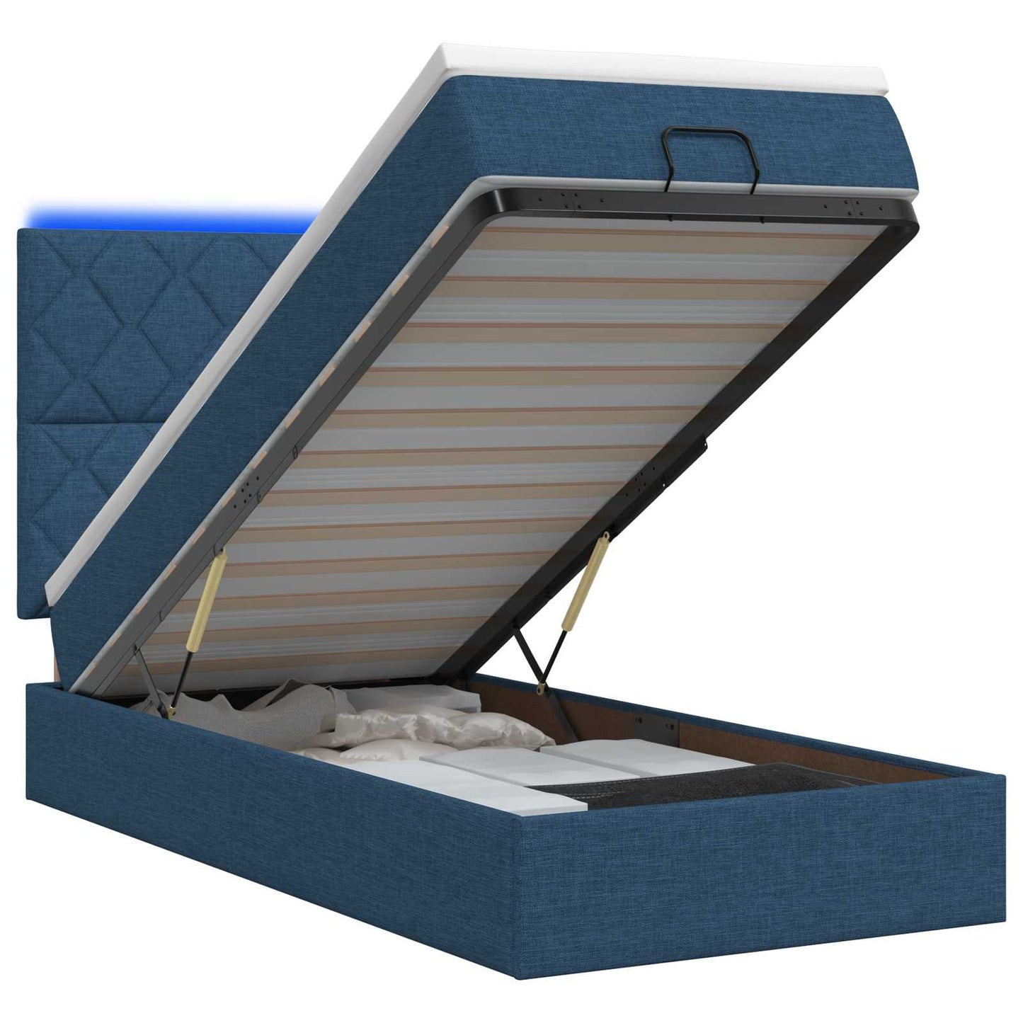 Óriási Ágy Matrac és LED világítással Kék 100 x 200 cm Szövet