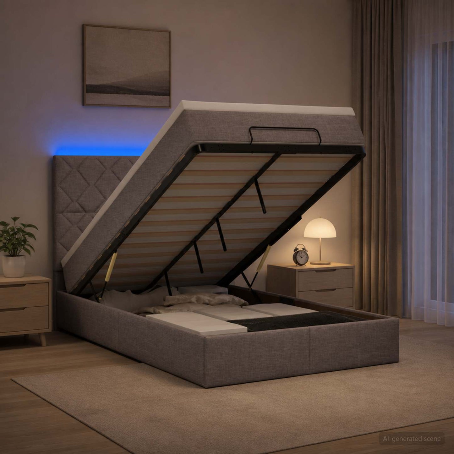 Óriási Ágy Matrac és LED világítással Tópszínű 120 x 200 cm