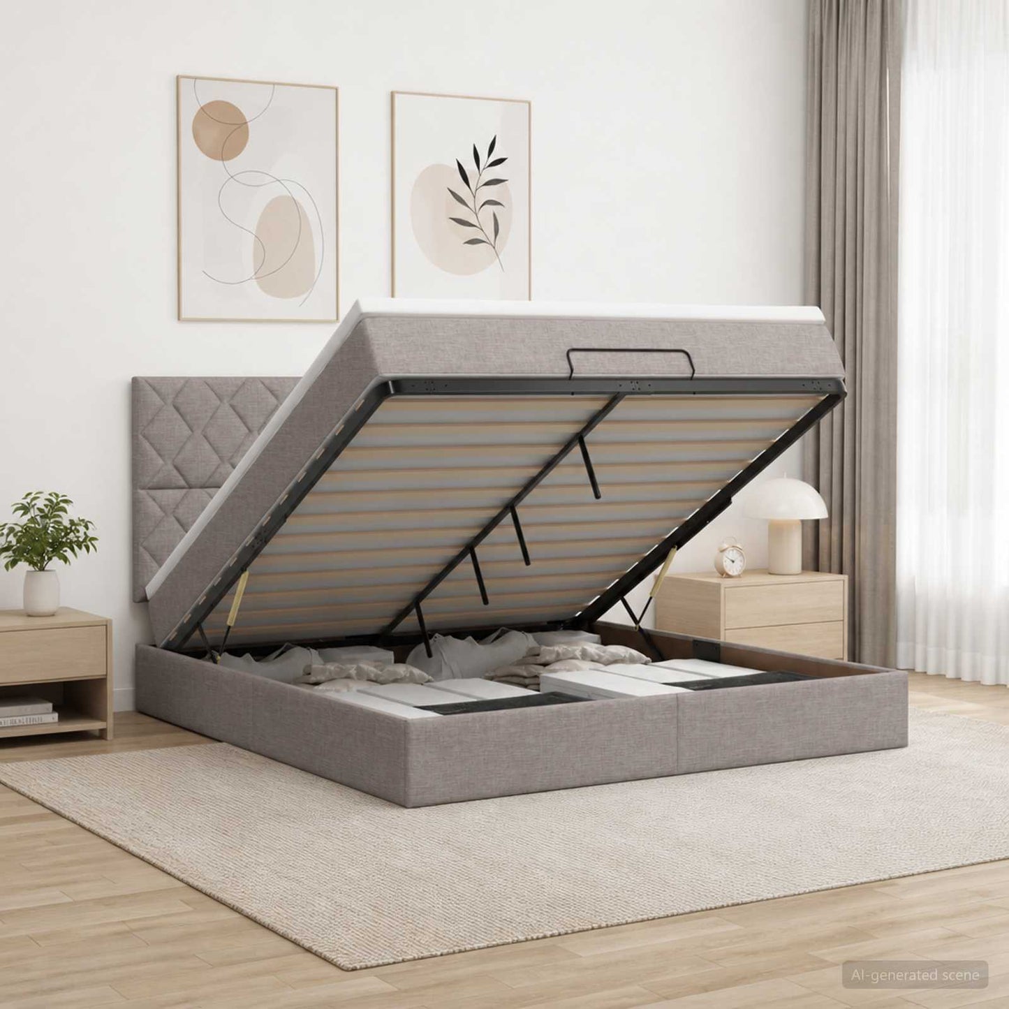 Óriási Ágy Matrac és LED világítással Tópszínű 180 x 200 cm