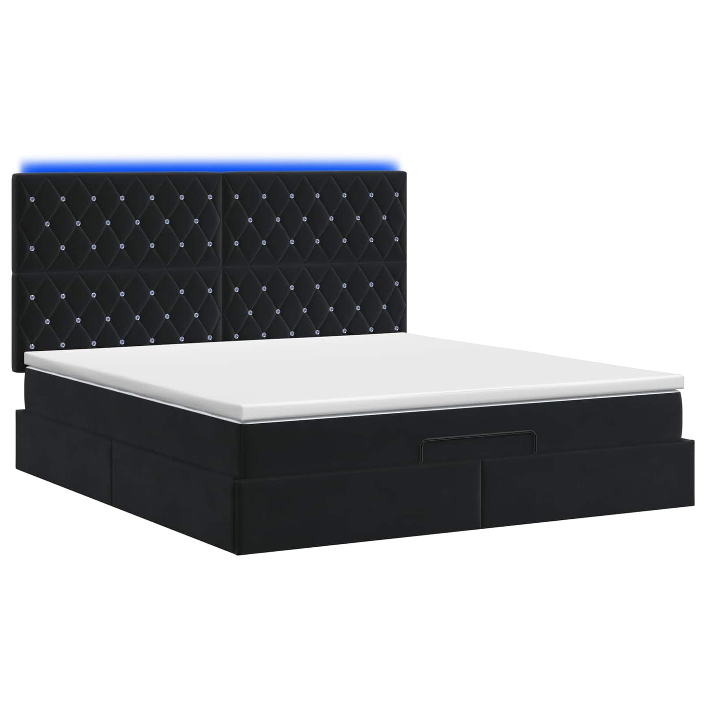 Óriási Ágy Matrac és LED világítással Fekete 160 x 200 cm