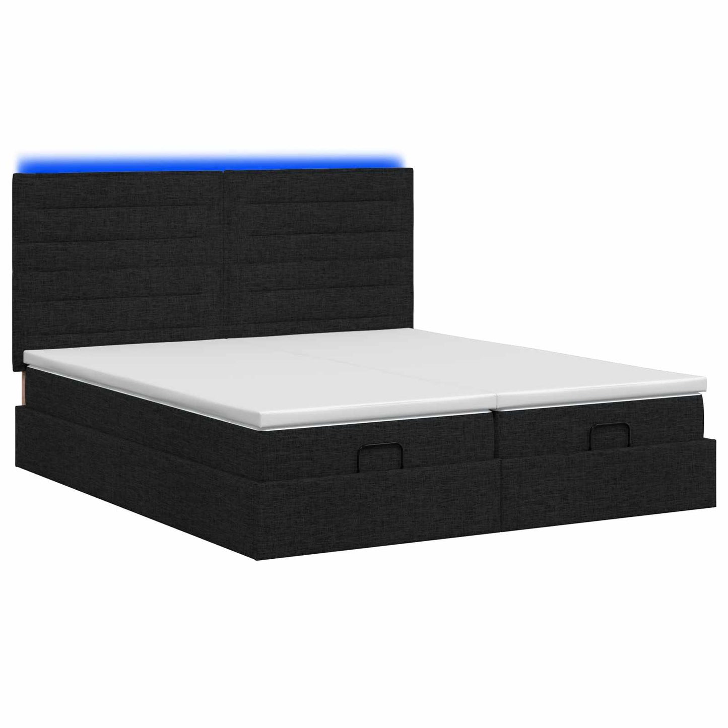 Óriási Ágy Matrac és LED világítással Fekete 160 x 200 cm