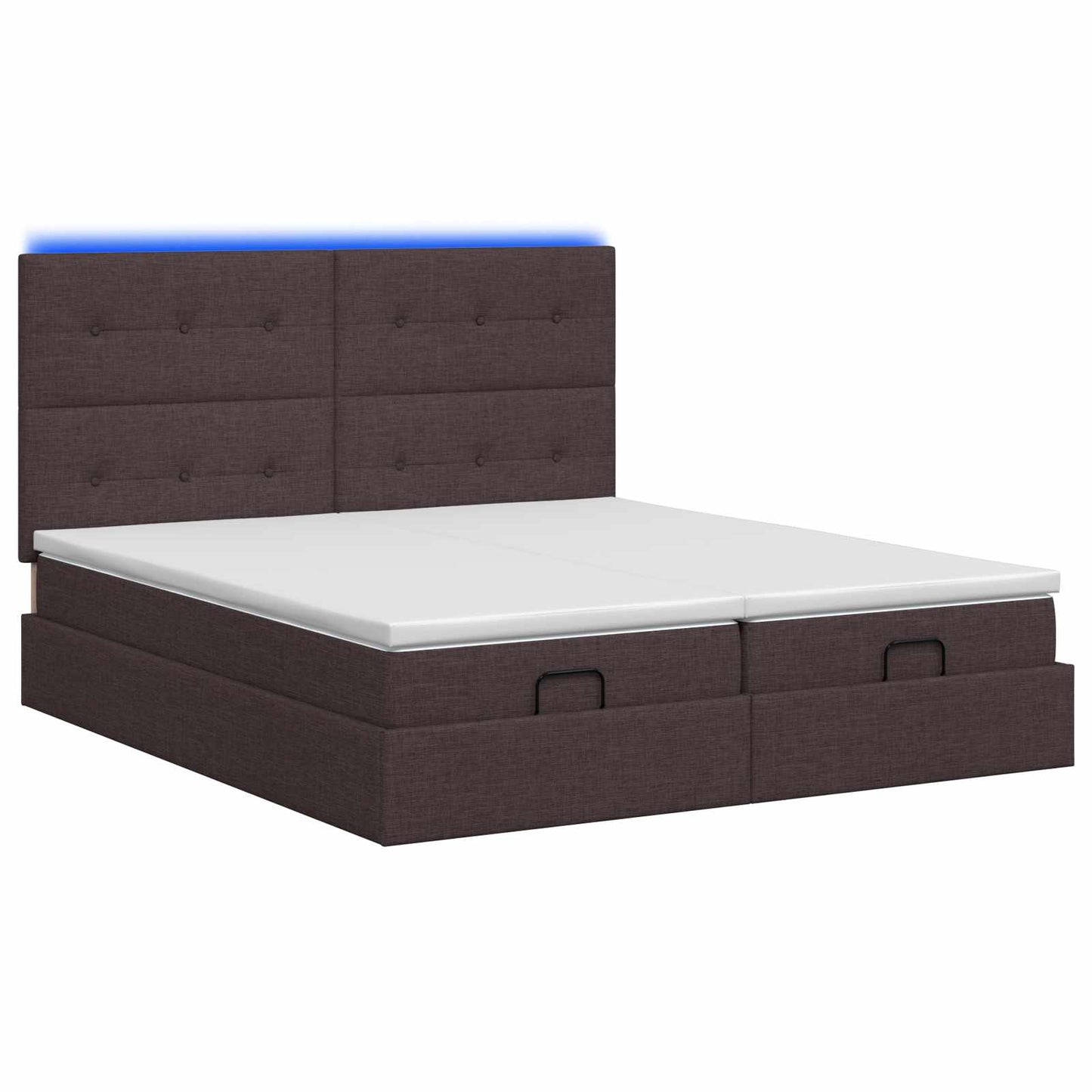 Óriási Ágy Matrac és LED világítással Sötét Barna 160 x 200 cm