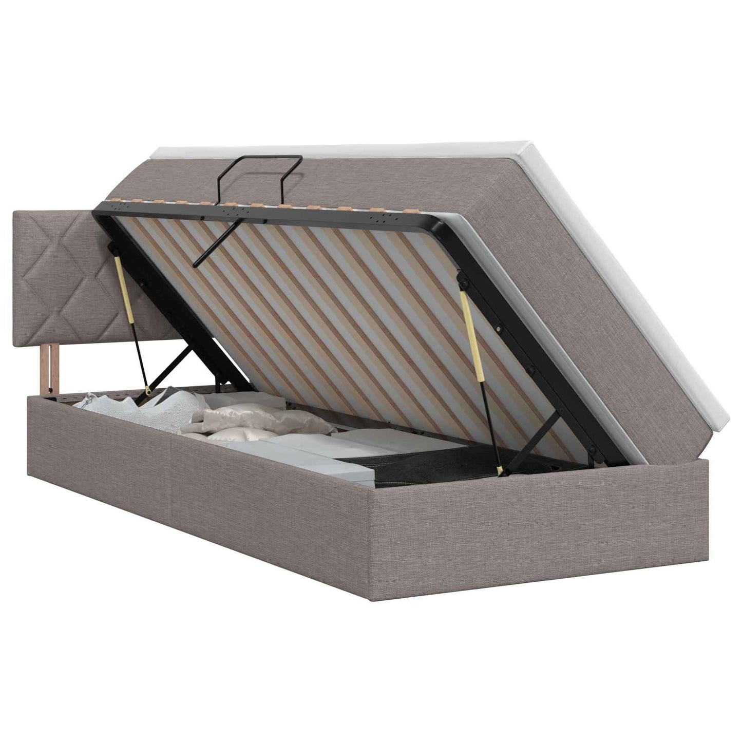 Ágy tárolóval és matraccal Tópszínű 100 x 200 cm Bársony