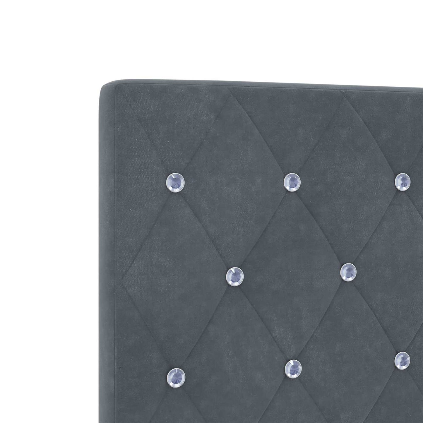Tárolós Ágy fejtámlával Sötétszürke 140 x 190 cm Bársony
