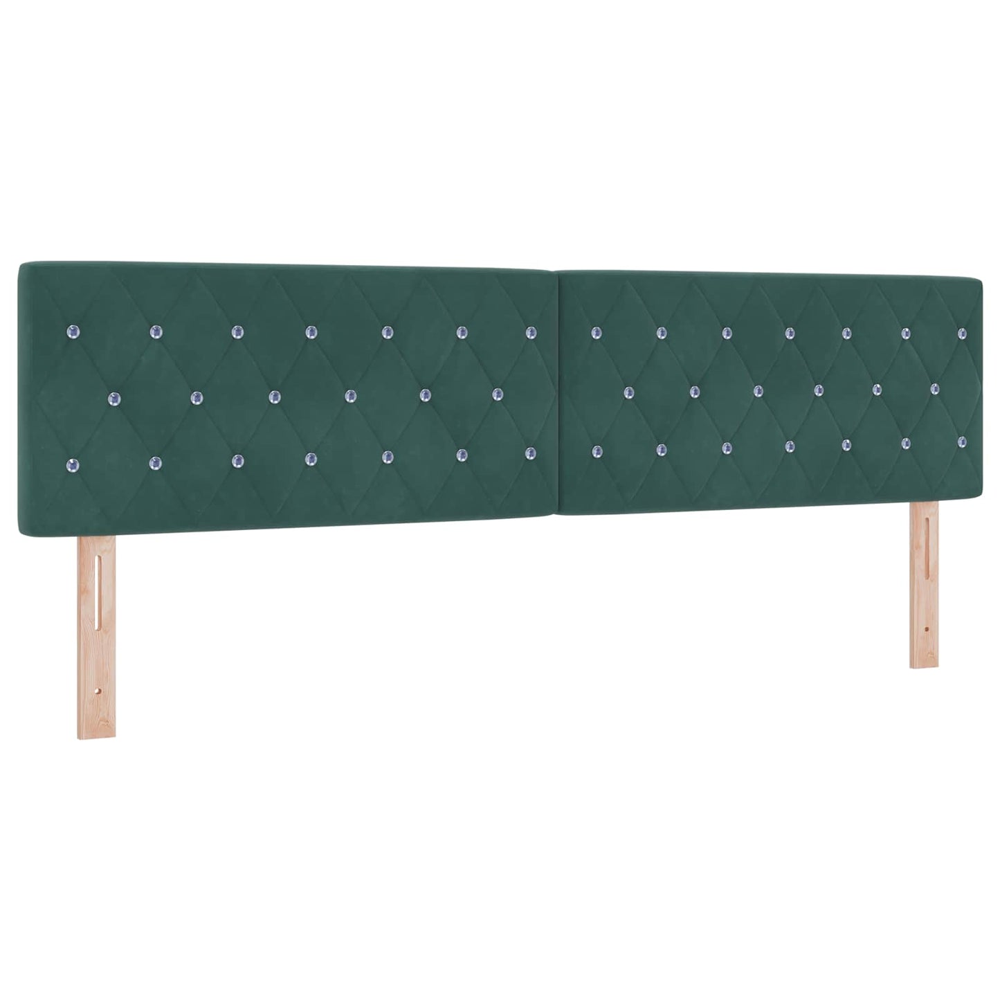 LED tárolós ágy matraccal Sötétzöld 180 x 200 cm Bársony