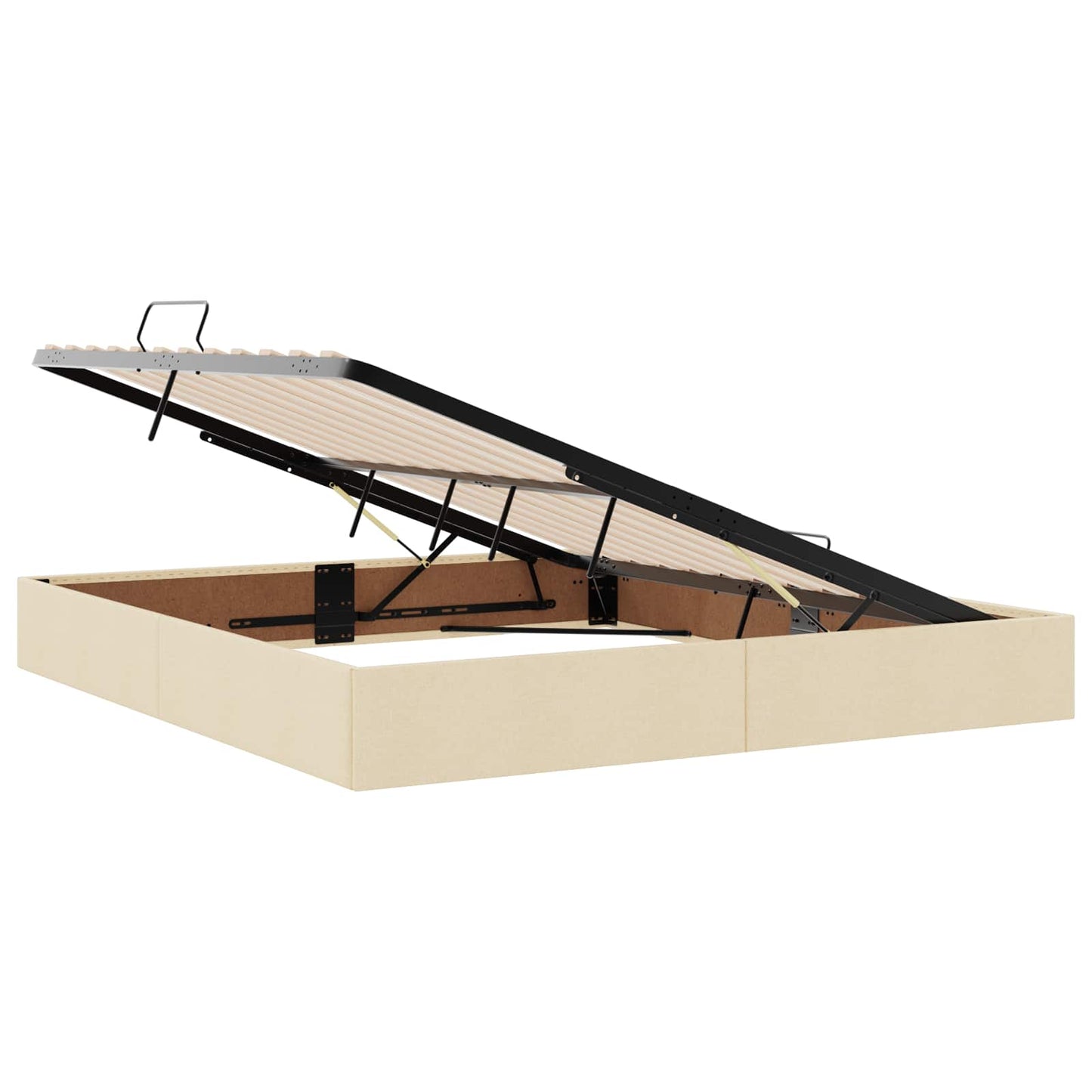 Ágy tárolóval és matraccal Krémszínű 180 x 200 cm szövet