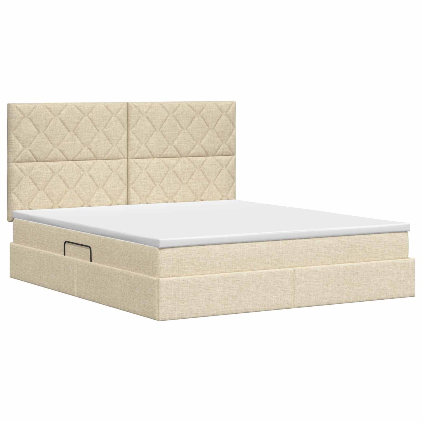Ágy tárolóval és matraccal Krémszínű 180 x 200 cm szövet
