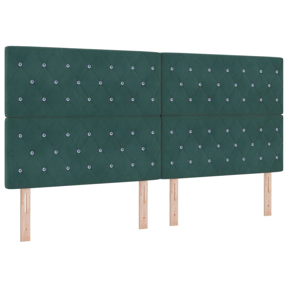 Tárolós Ágy fejtámlával Sötétzöld 200 x 200 cm Bársony