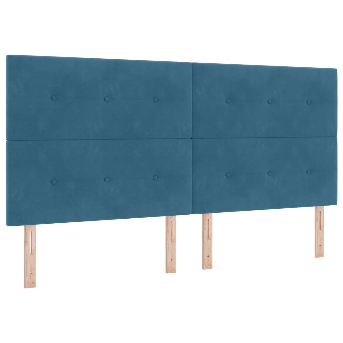 LED tárolós ágy matraccal Sötét kék 200 x 200 cm Bársony