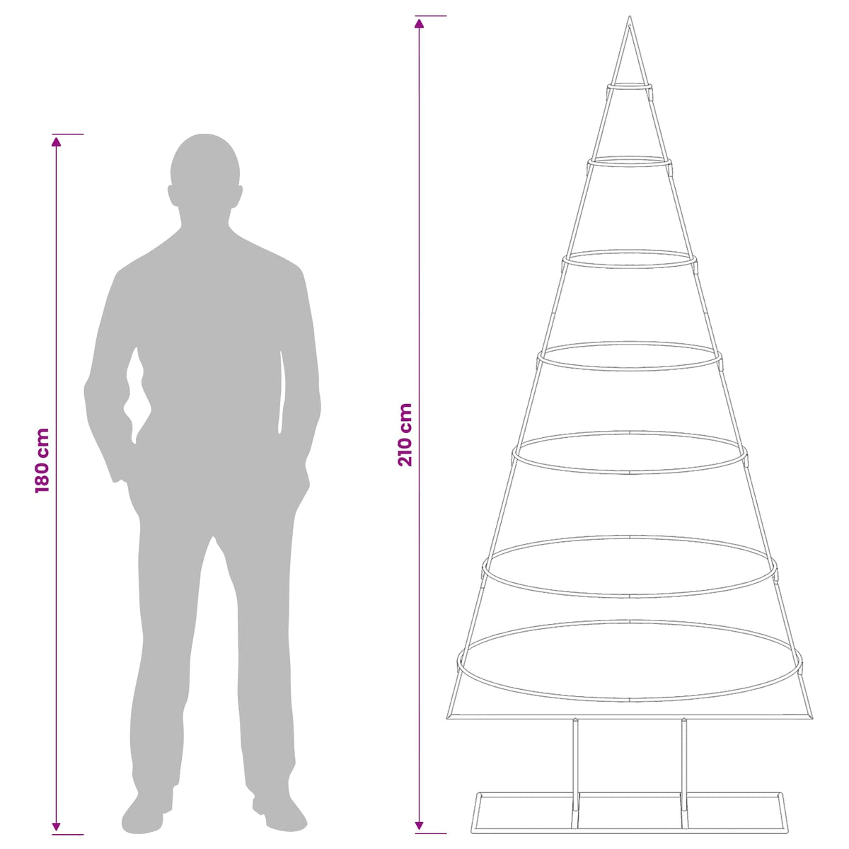 Fém karácsonyfa állvánnyal KUOPIO 180 cm Acél Fehér