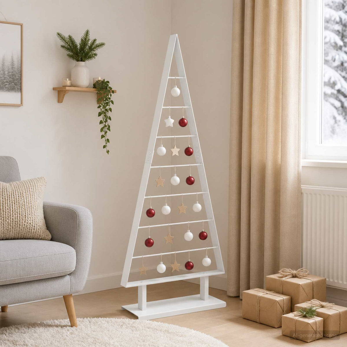 Fém karácsonyfa KUOPIO 125 cm Acél Fehér