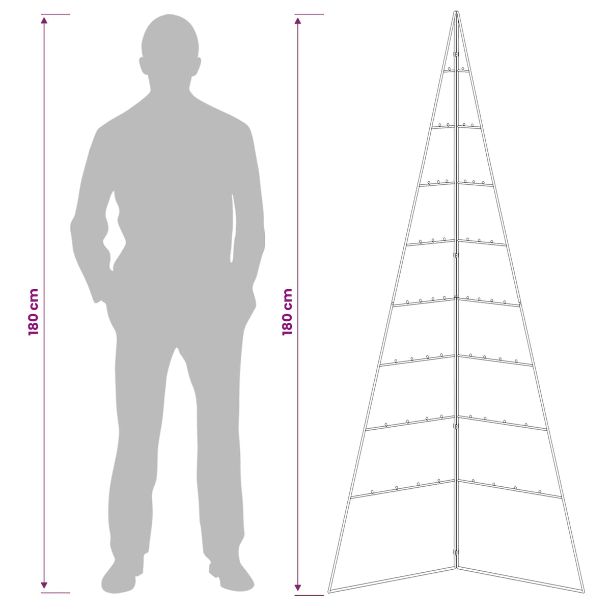 Fém karácsonyfa KUOPIO 180 cm Acél Fehér