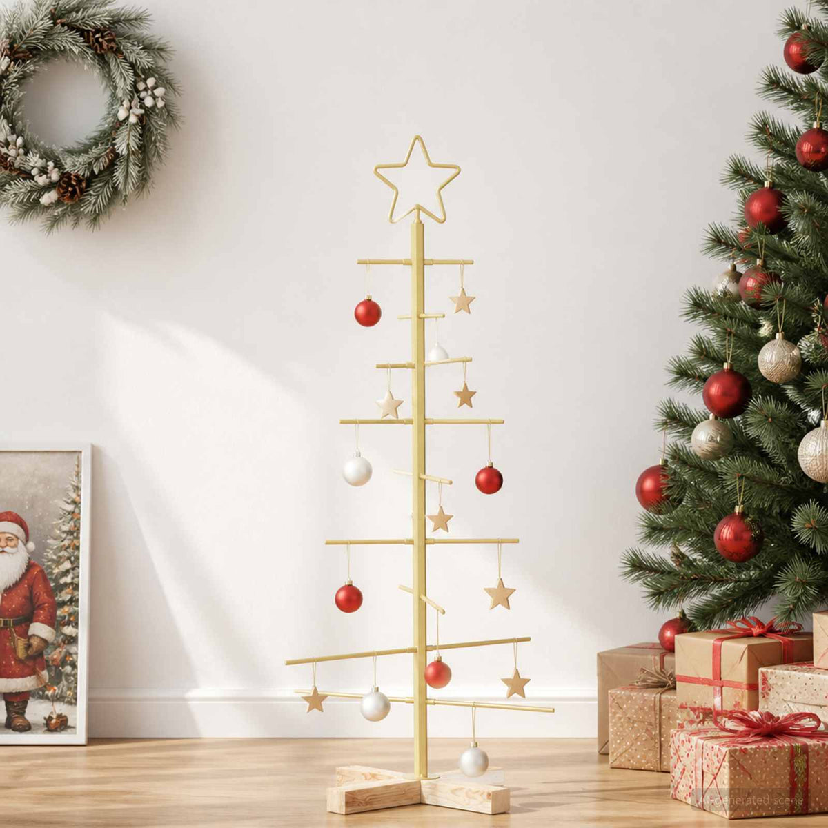 Fém karácsonyfa állvánnyal KUOPIO 90 cm Acél Arany