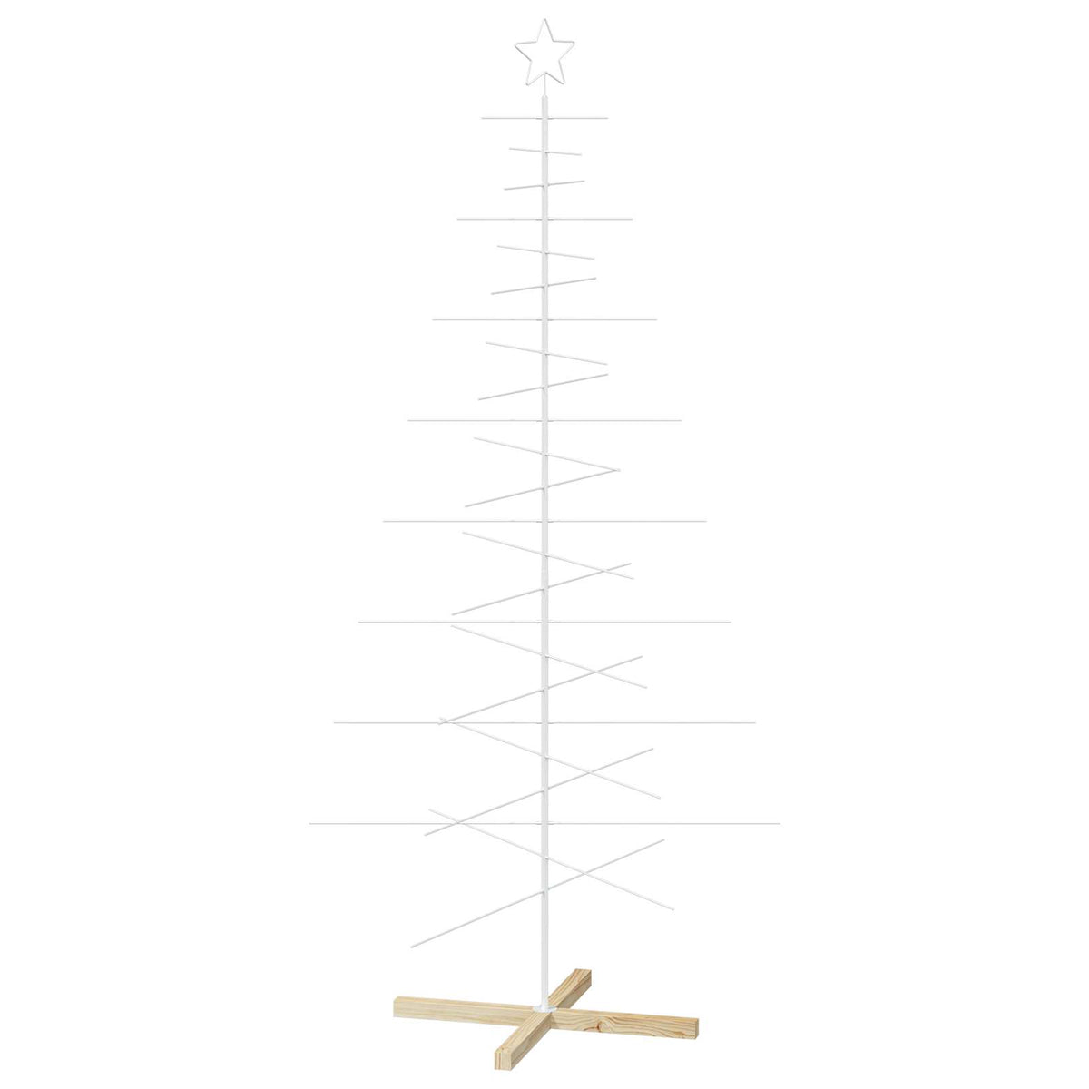 Fém karácsonyfa állvánnyal KUOPIO 210 cm Acél Fehér