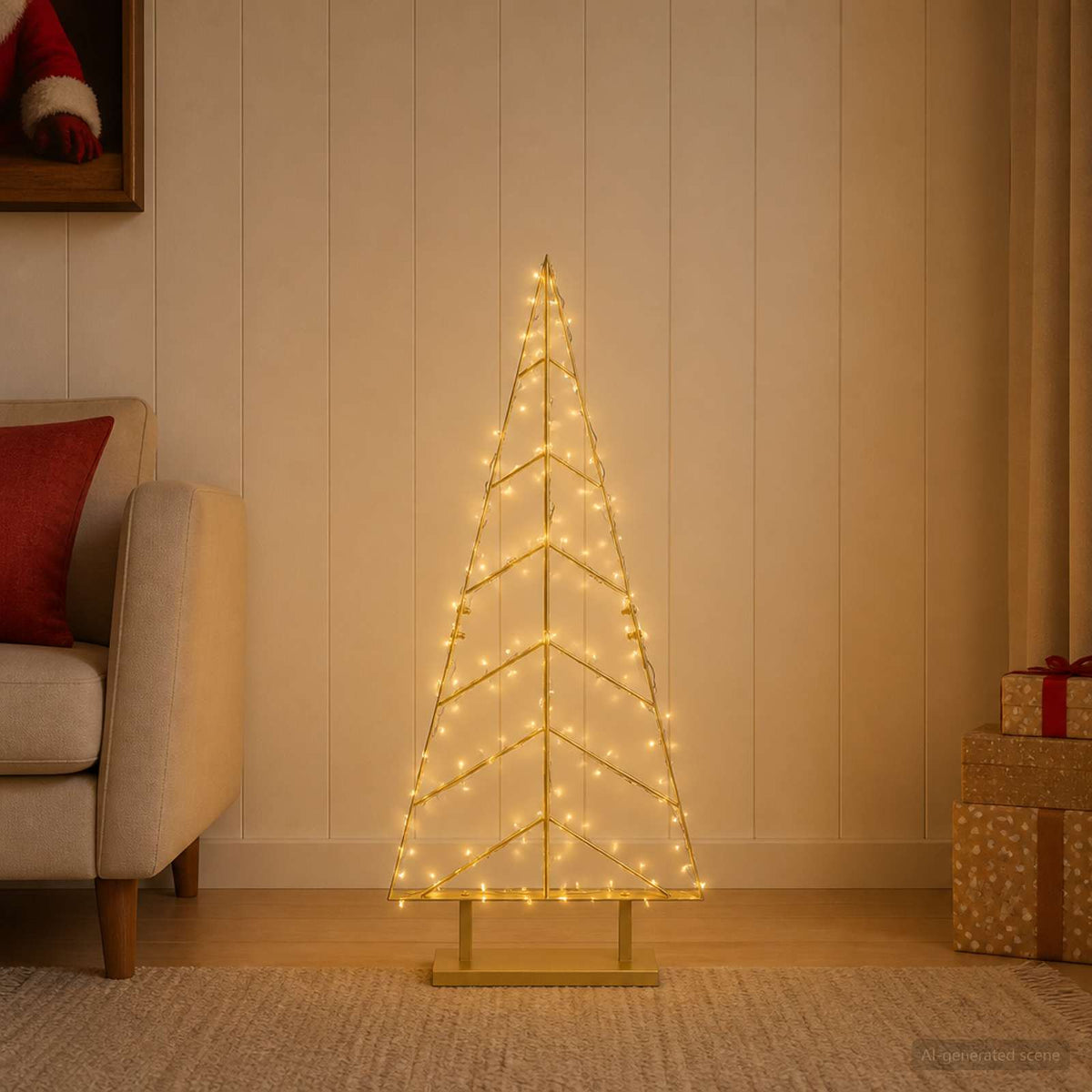 Fém karácsonyfa állvánnyal KUOPIO 90 cm Acél Arany